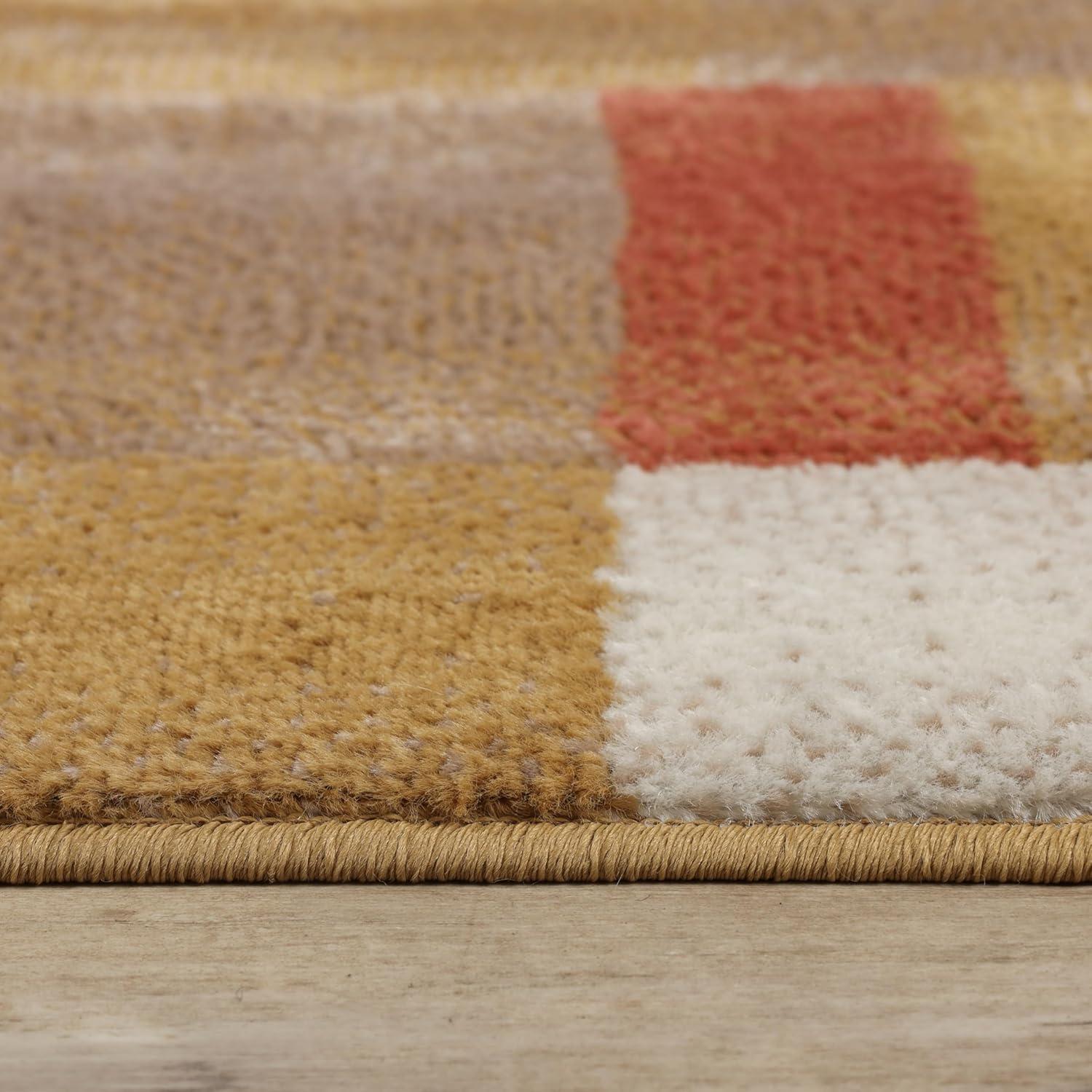 Superior Color Block Area Rug 5' x 8', Ginger