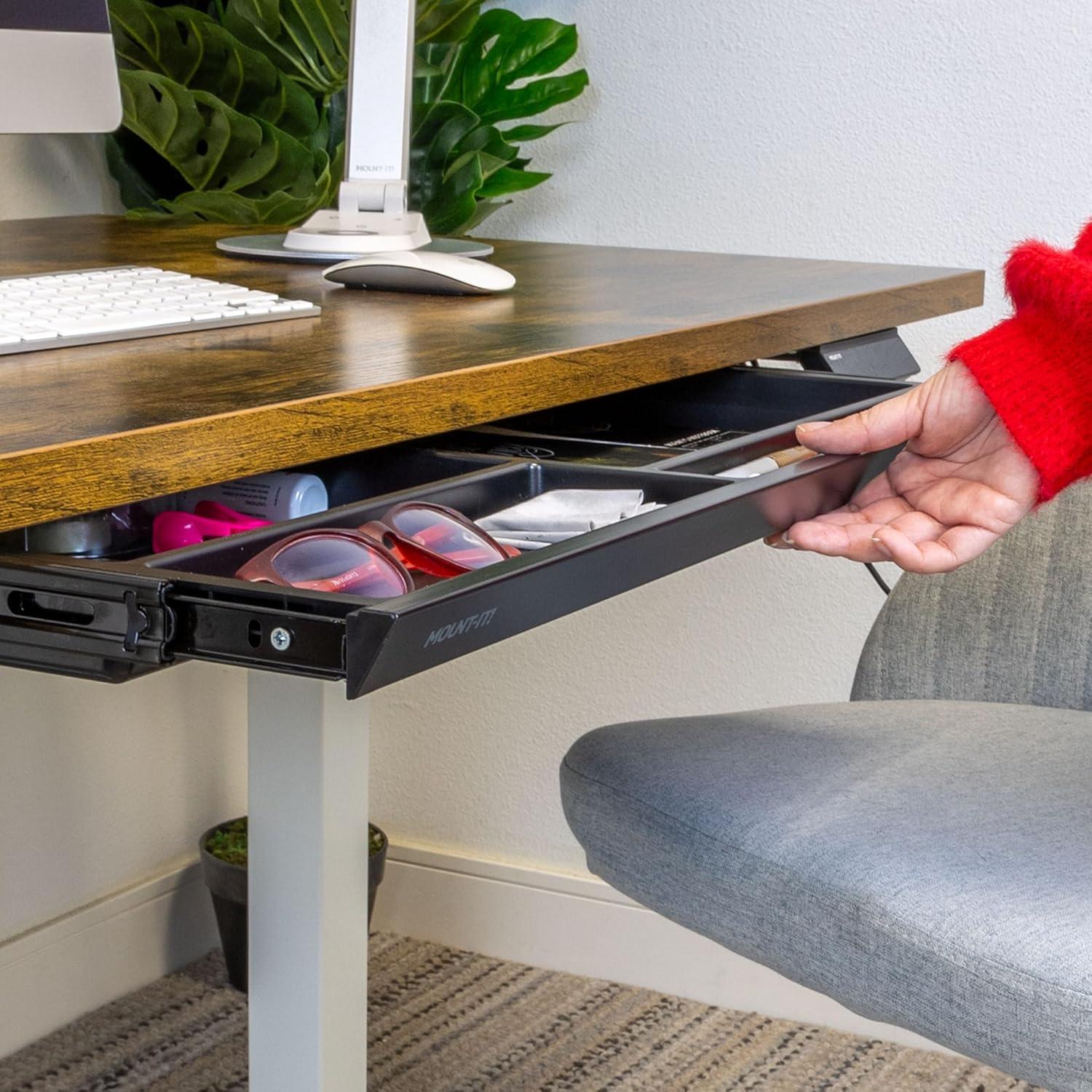 Black Deep Under Desk Storage Drawer Organizer