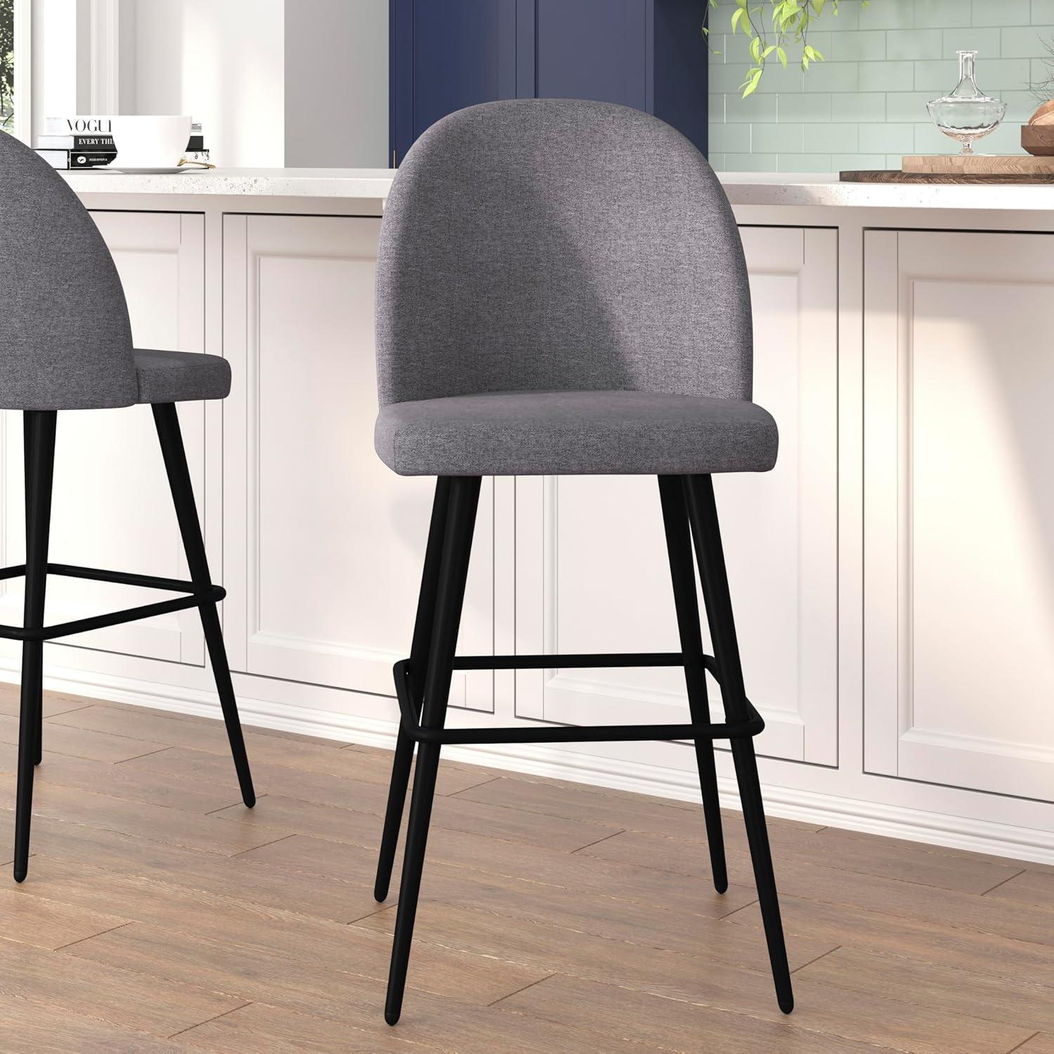 Flash Furniture Lyla Commercial Grade Modern Armless Barstools with Contoured Backrest, Steel Frame and Integrated Footrest - Set of 2