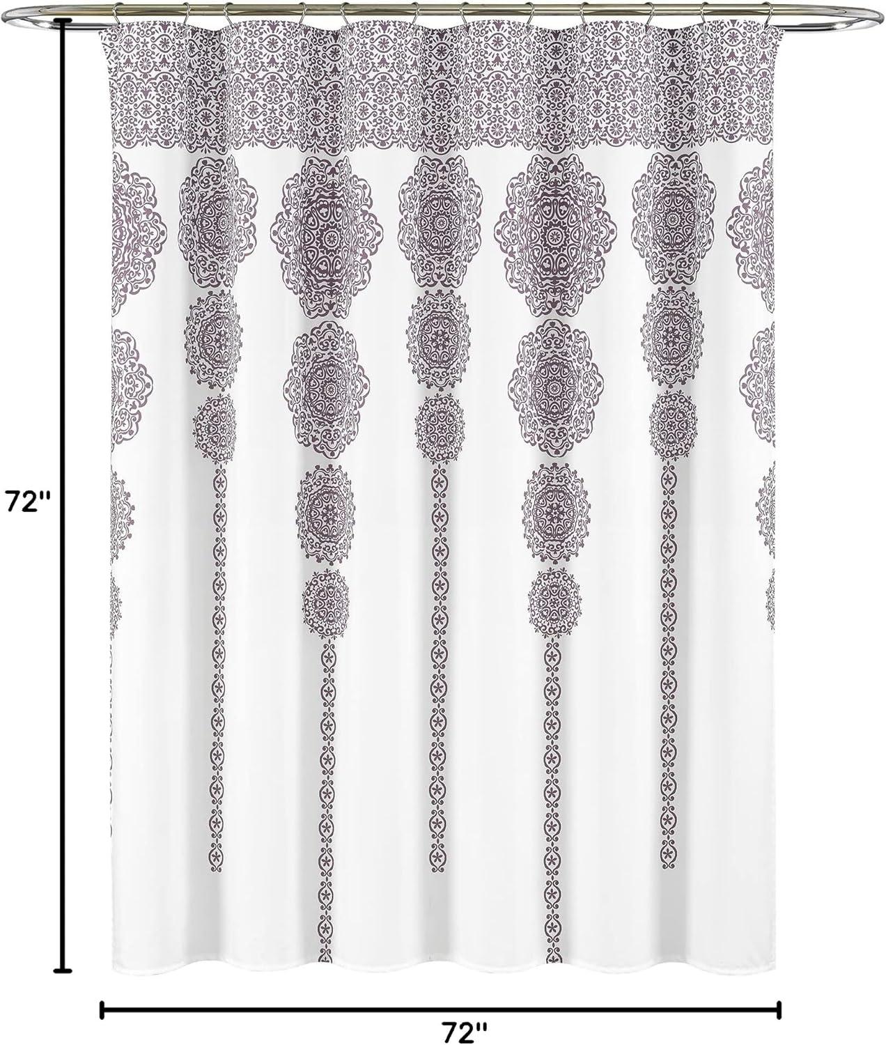 Lush Decor Stripe Medallion Shower Curtain