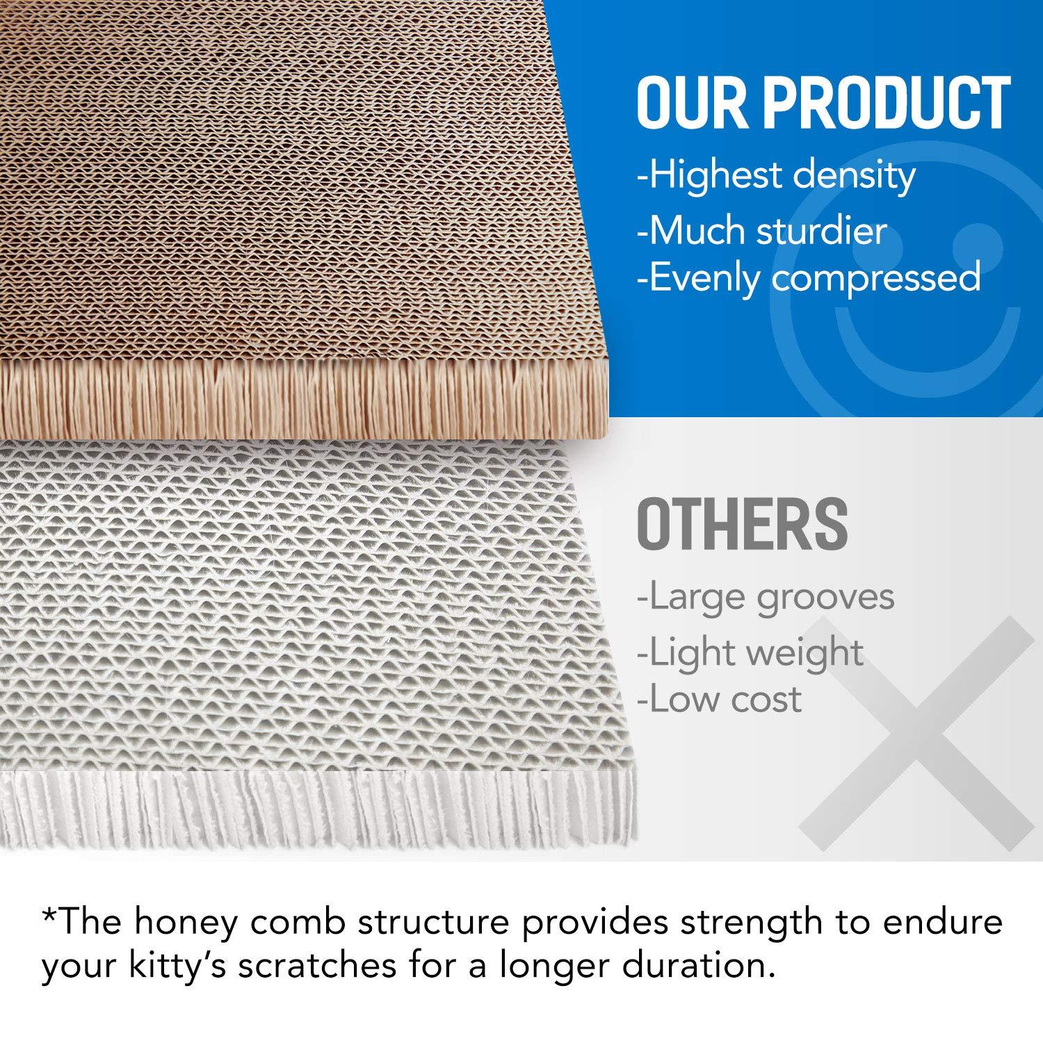 FluffyDream ScratchMe Cat Scratcher Post & Board, Round Cat Scratching Lounge Bed, Durable Pad Prevents Furniture Damage, 17.32'' x 17.32''x 6.11''