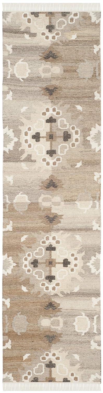 Natural Kilim NKM318 Hand Woven Runner Rug - Grey/Multi - 2'3"x12' - Safavieh.