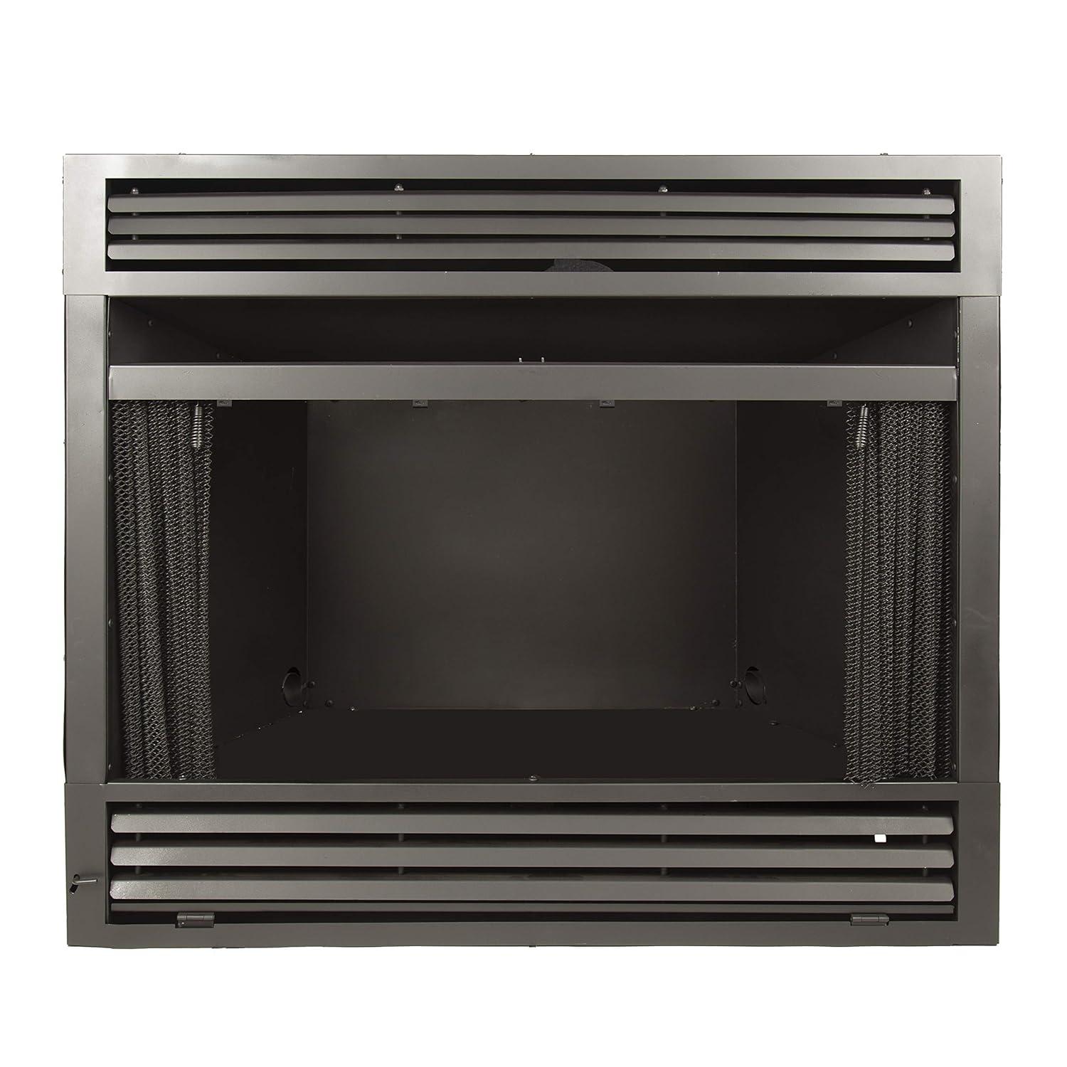 Black 32-Inch Vent-Free Dual Fuel Fireplace Insert
