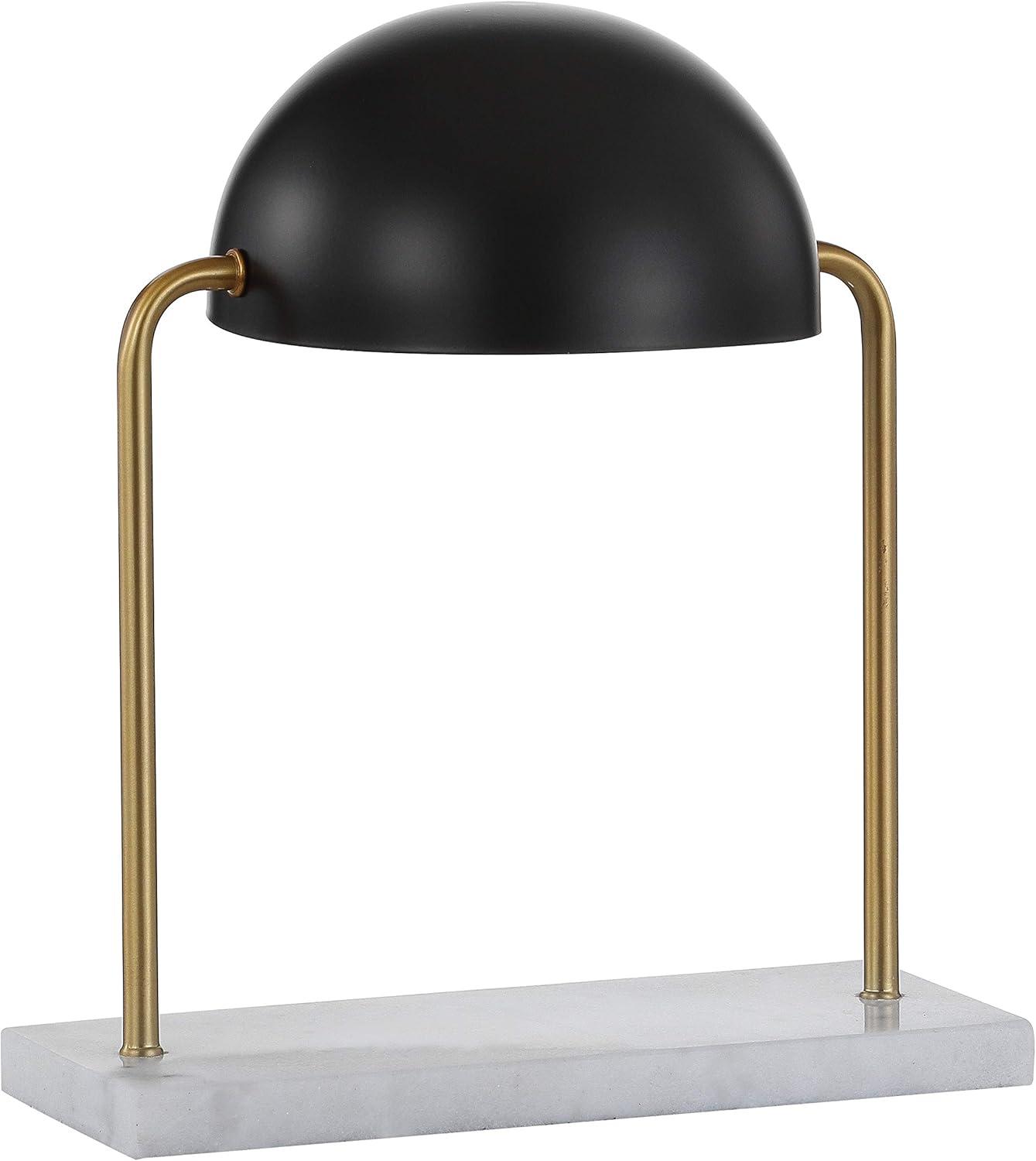 Porter 13.5" Black Dome Lamp with Marble Base