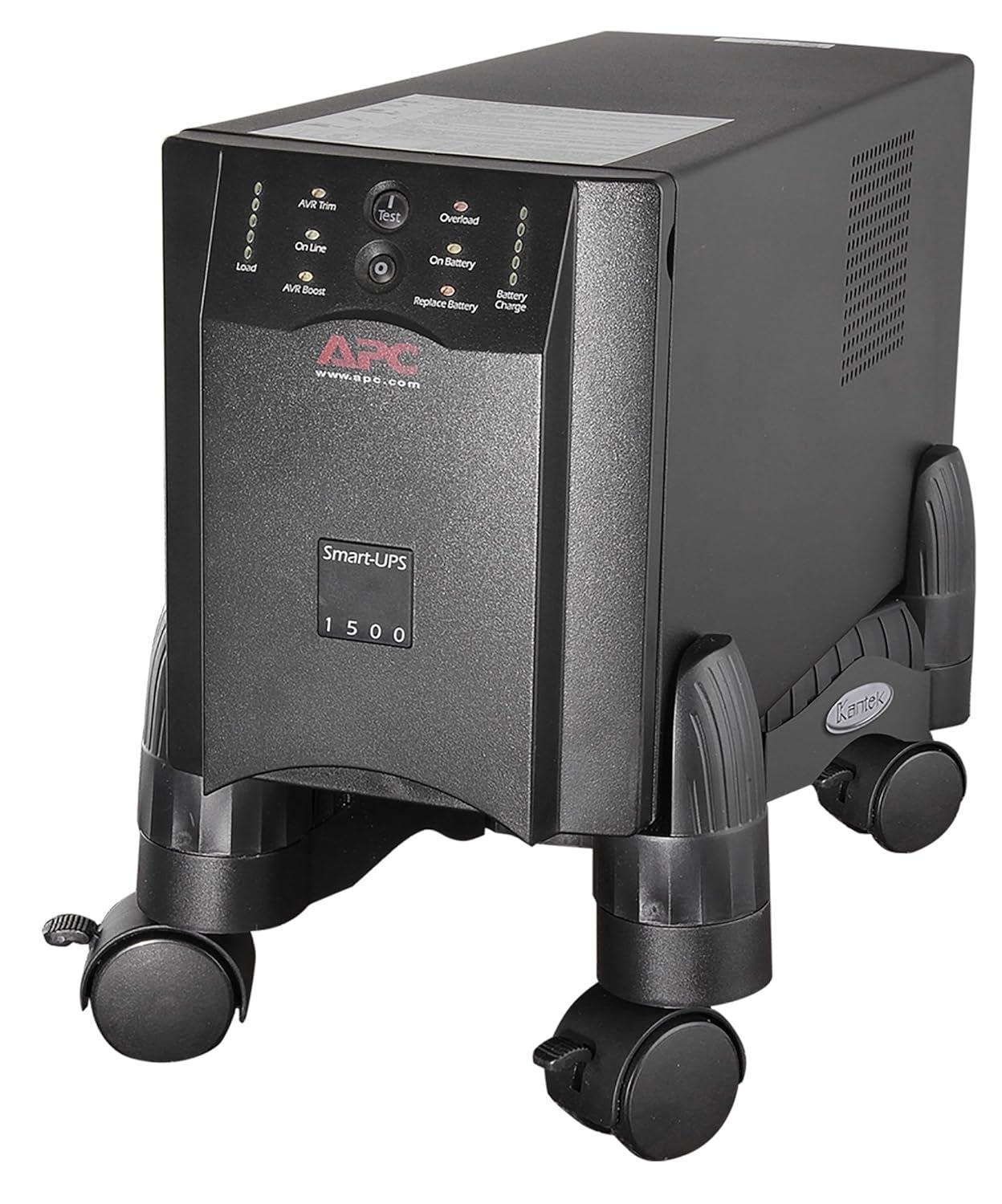 Kantek Mobile Computer CPU Stand, with Adjustable Width and Locking Casters, Black