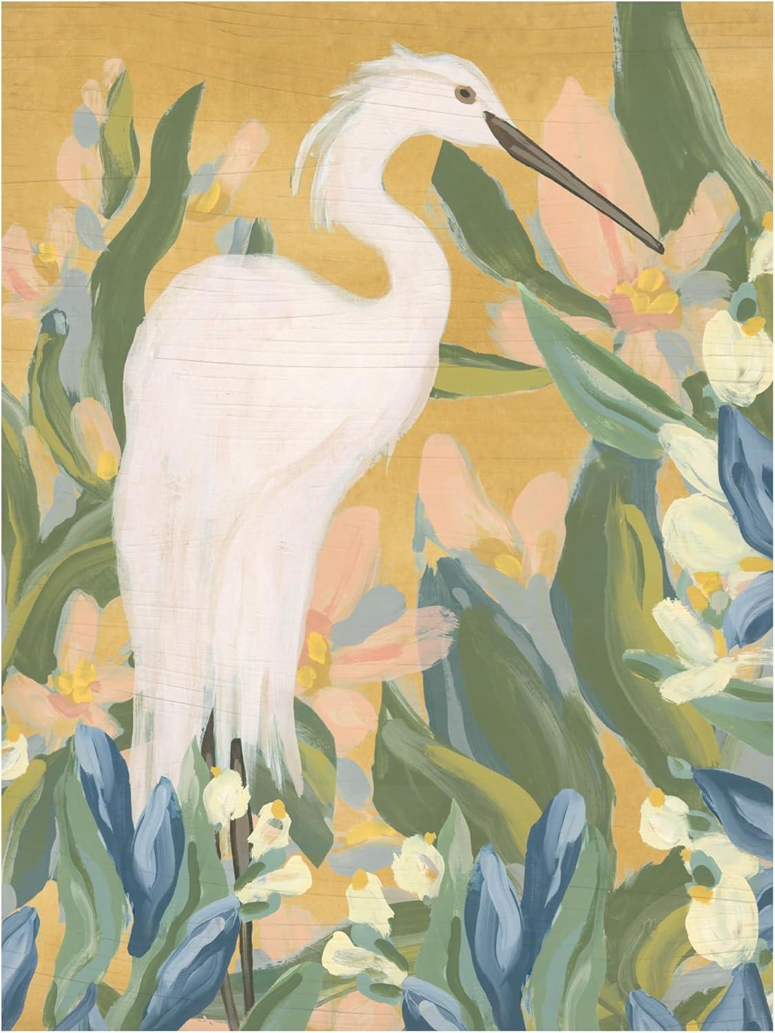 Modern & Contemporary " Floral Egret II " by June Erica Vess