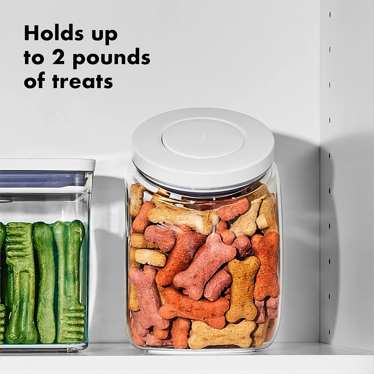 Airtight BPA-Free Plastic Pet Treat Storage Jar