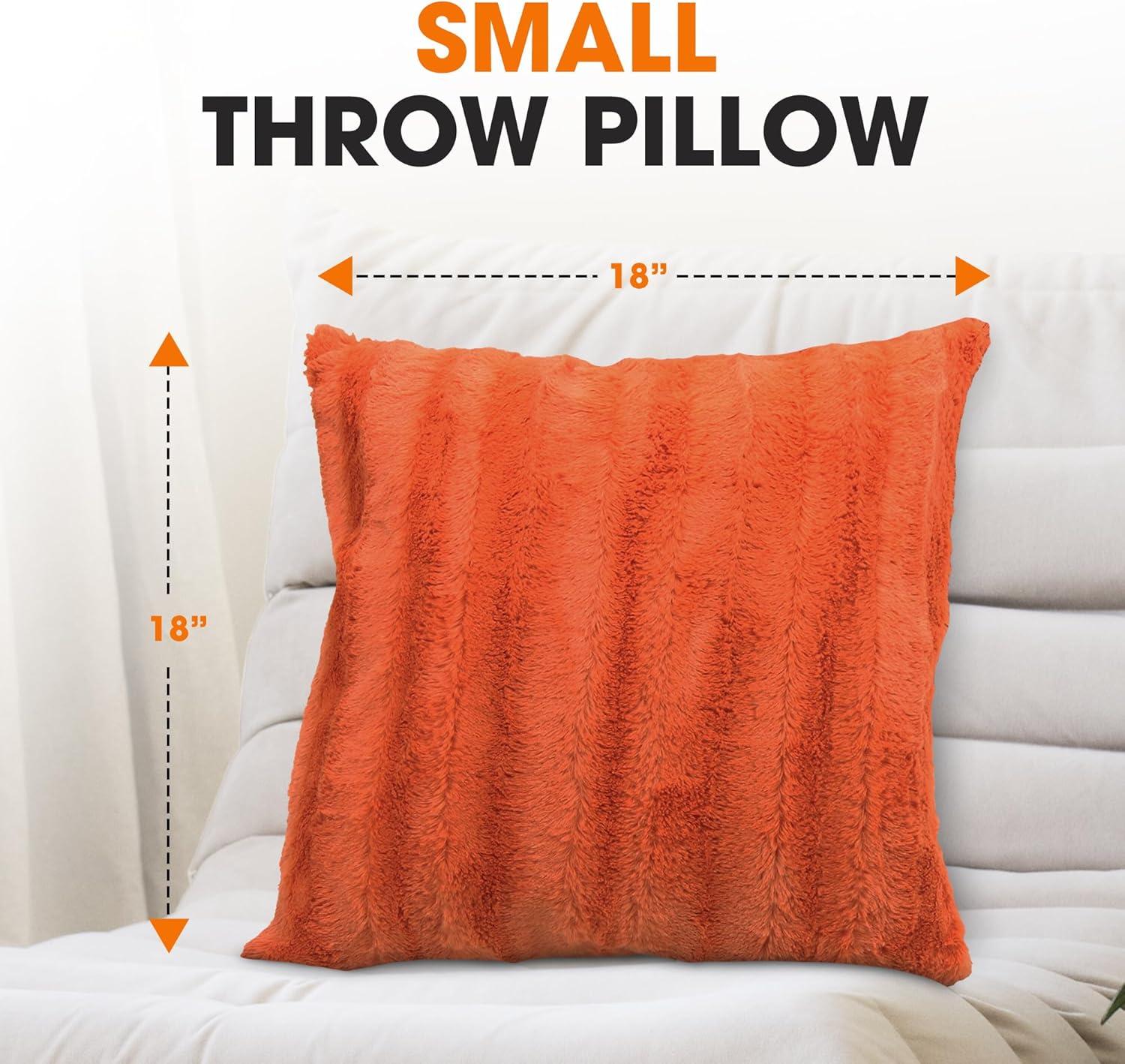 Cheer Collection Faux Fur Throw Pillow (Set of 2)