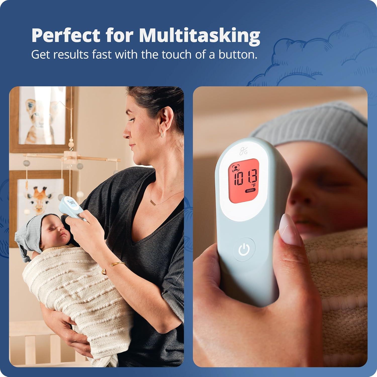 Greater Goods Digital Infrared Forehead Thermometer, Kids and Adults w Backlit Display, Blush Pink