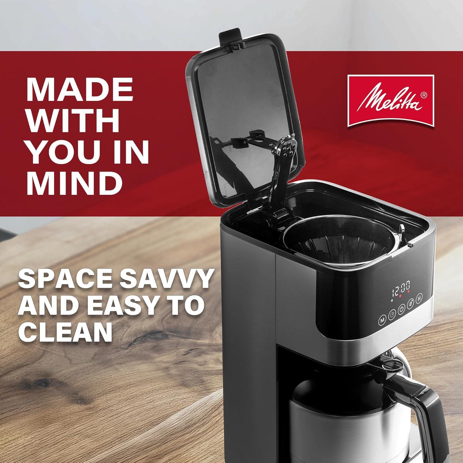 Melitta MCM010PULBK1 Melitta Aroma Tocco 8-cup Drip Coffee Maker With Thermal Carafe And Touch Control Display