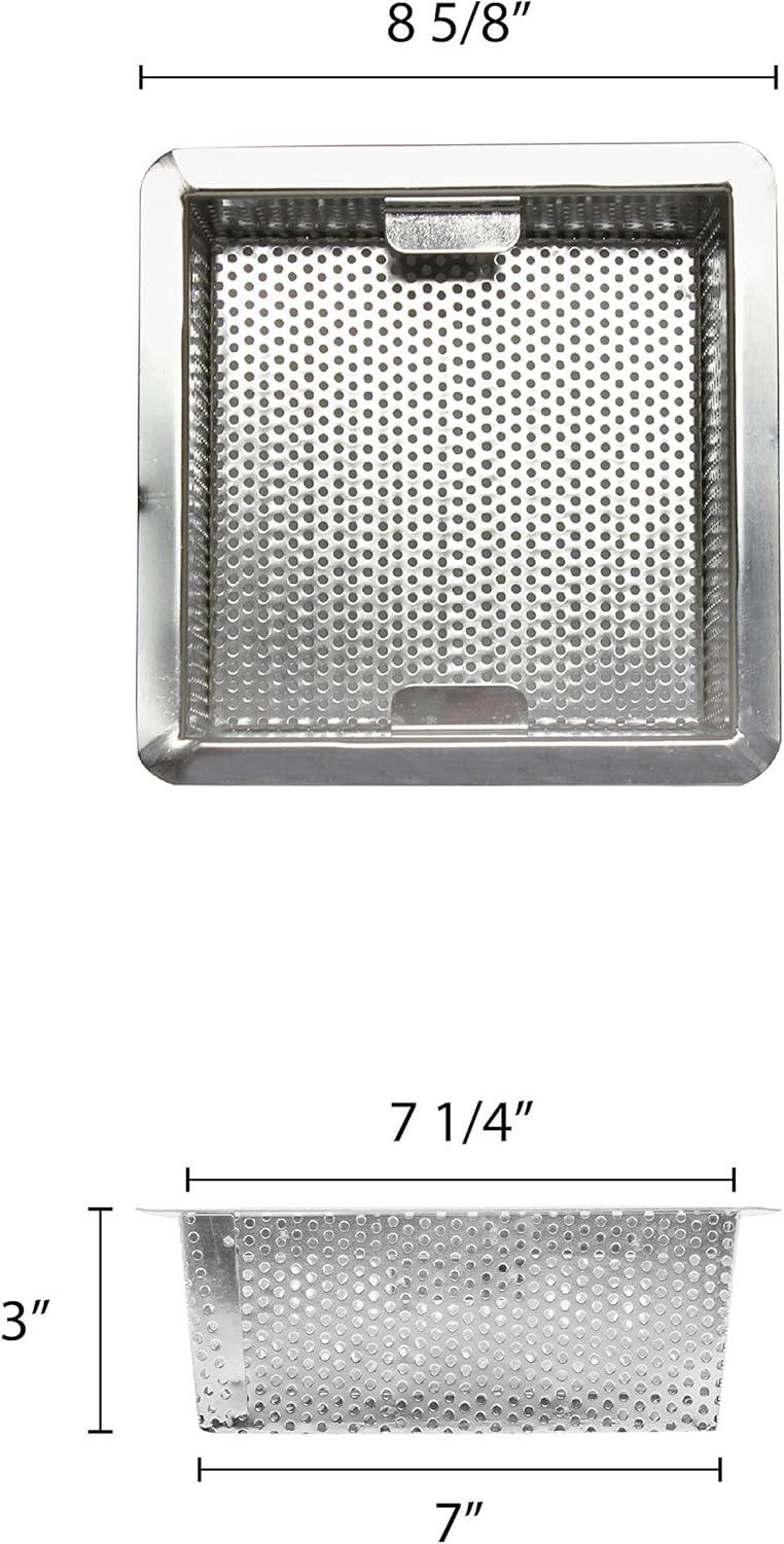 TriGole Floor Drain Strainer, 304 Stainless Steel, 0.8Mm, 8-1/2-Inch by 8-1/2-Inch by3-Inch