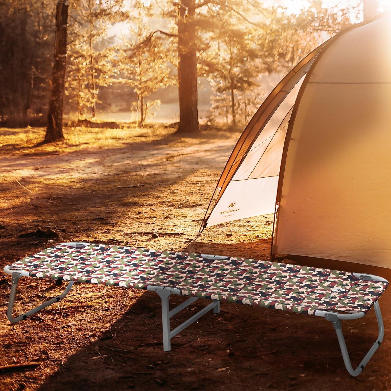 Magshion Portable Military Fold Up Camping Bed Cot + Free Storage Bag Camo