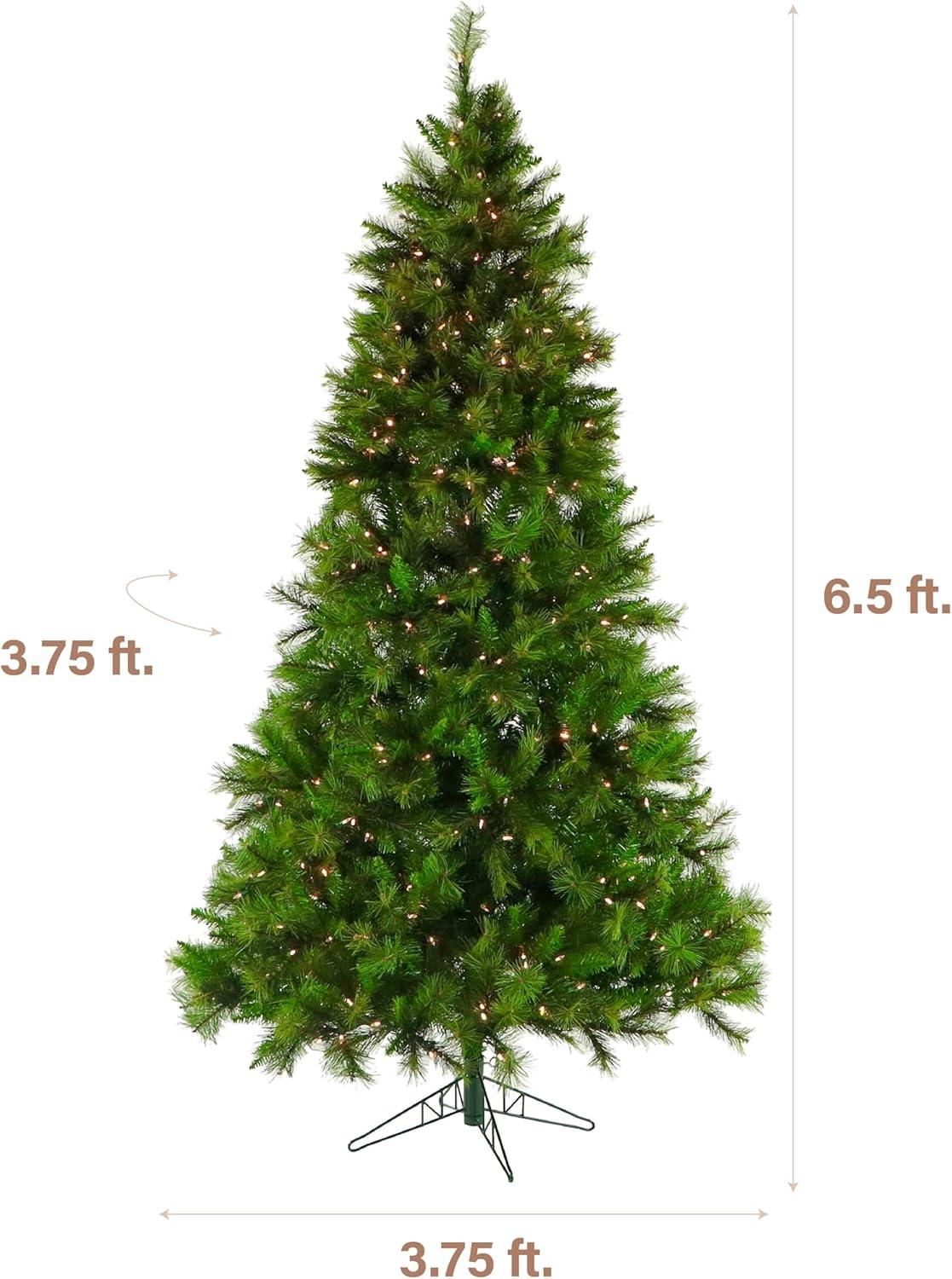 Fraser Hill Farm Artificial Half Christmas Tree with Warm White LED Lights and Stand