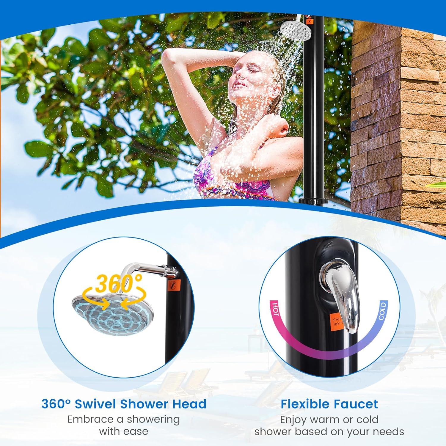 Costway Poolside Free Standing Outdoor Shower