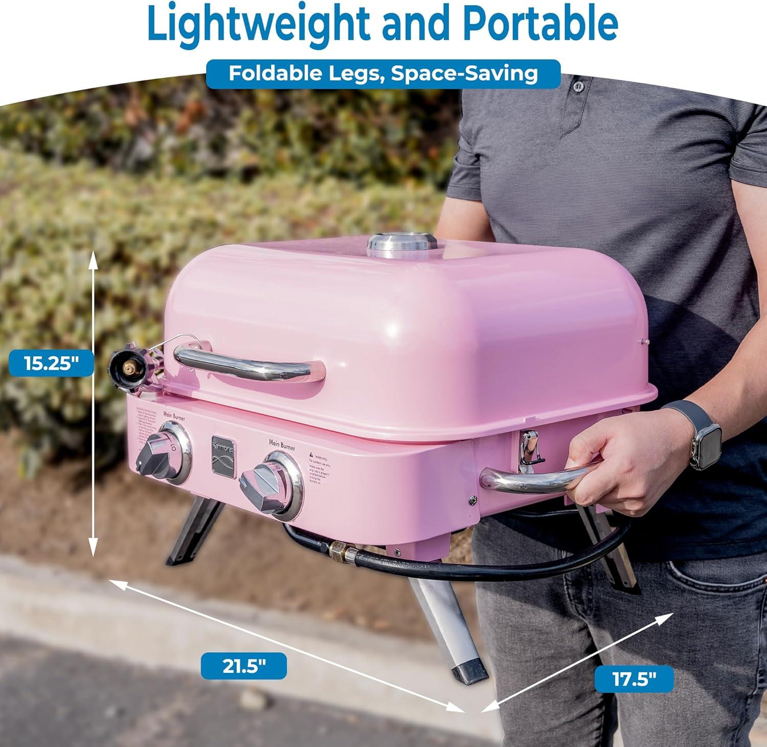 Kenmore 2-Burner Portable Tabletop Retro Gas Grill