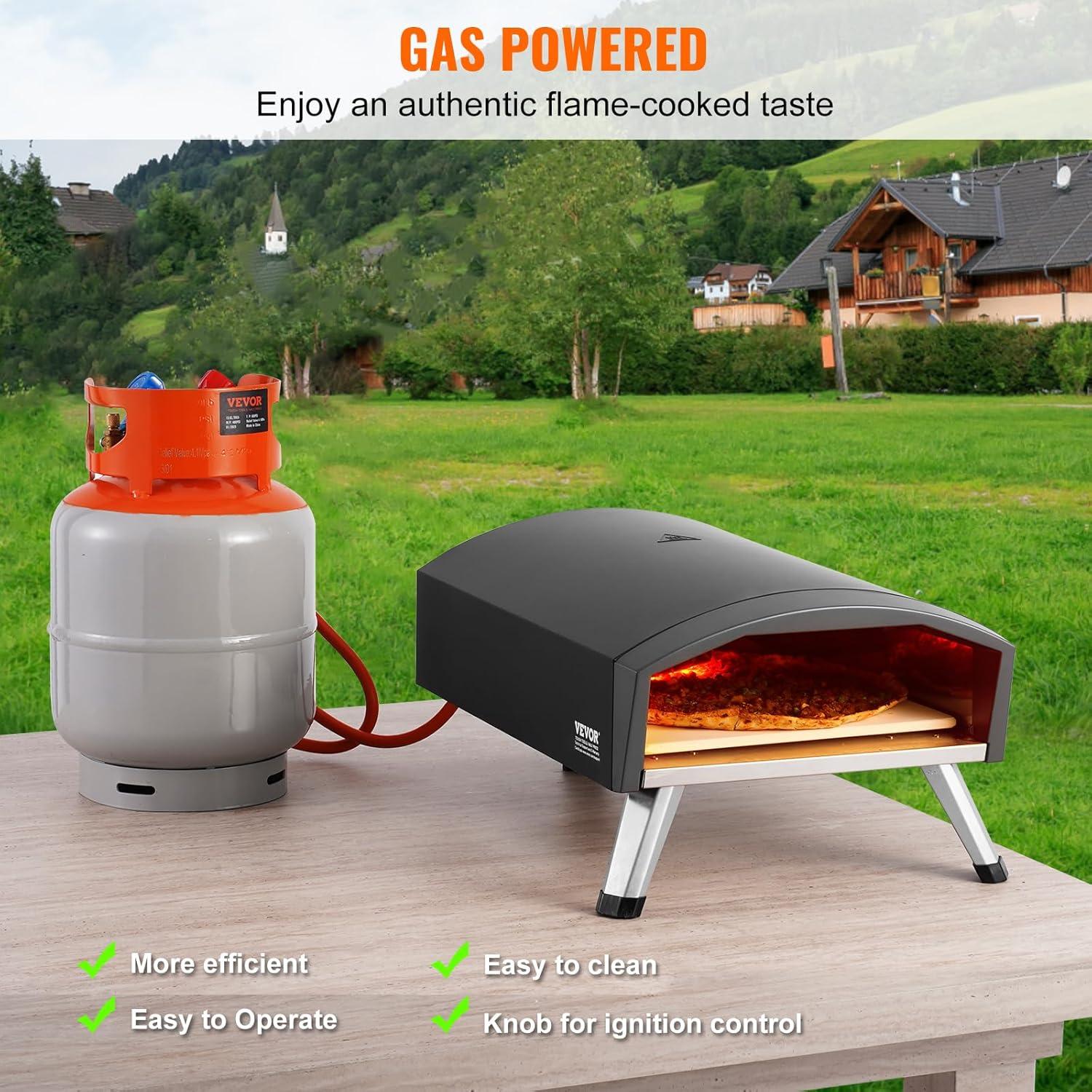 Portable Black Stainless Steel Outdoor Gas Pizza Oven