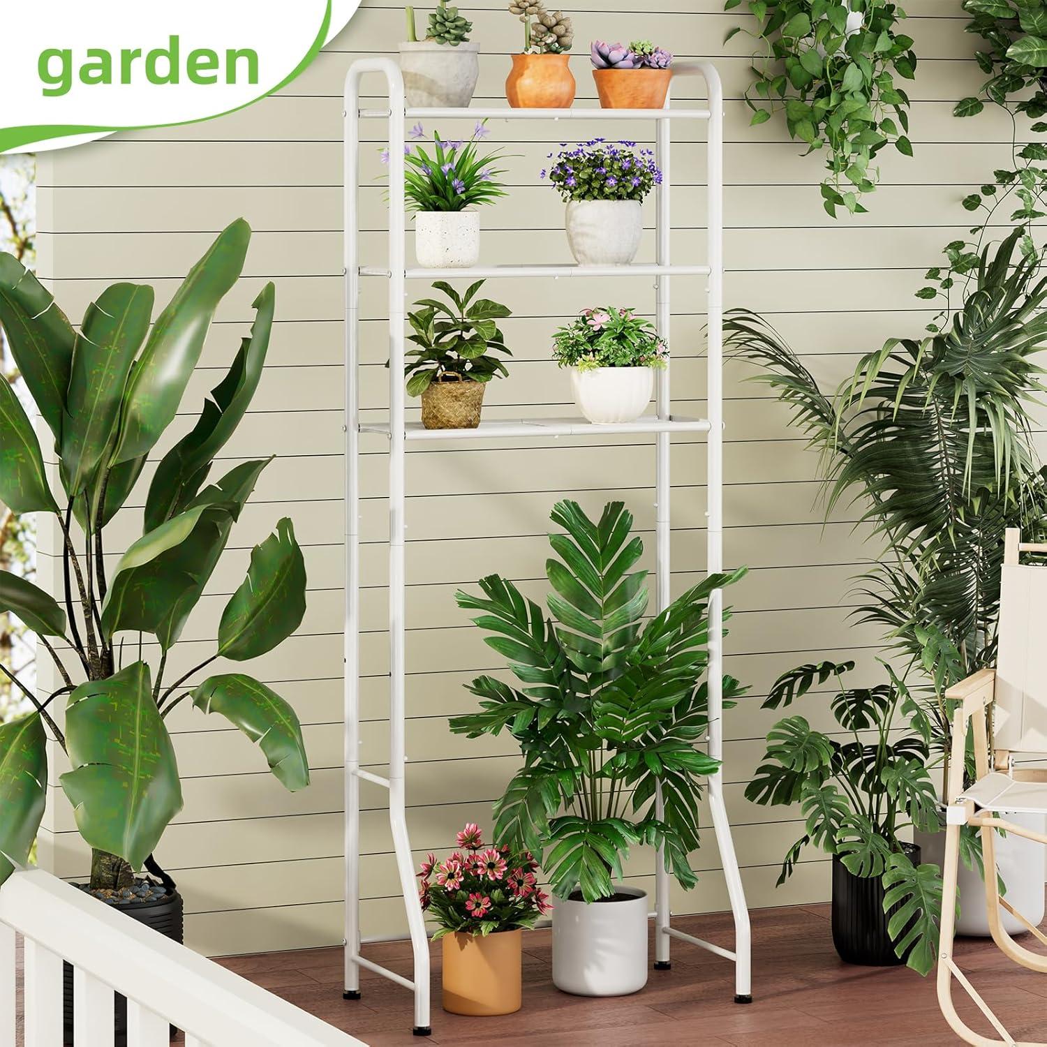 Over The Toilet Storage Shelf For Bathroom, 3-Tier Above Toilet Rack Bathroom Organizer With Adjustable Shelves And Hanging Hooks, Easy To Assemble & Space Saving, White