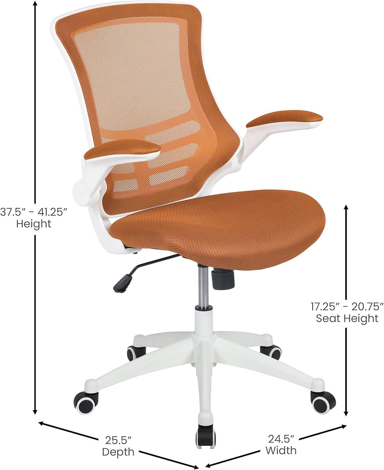 Flash Furniture Mid-Back Mesh Swivel Ergonomic Task Office Chair with Flip-Up Arms