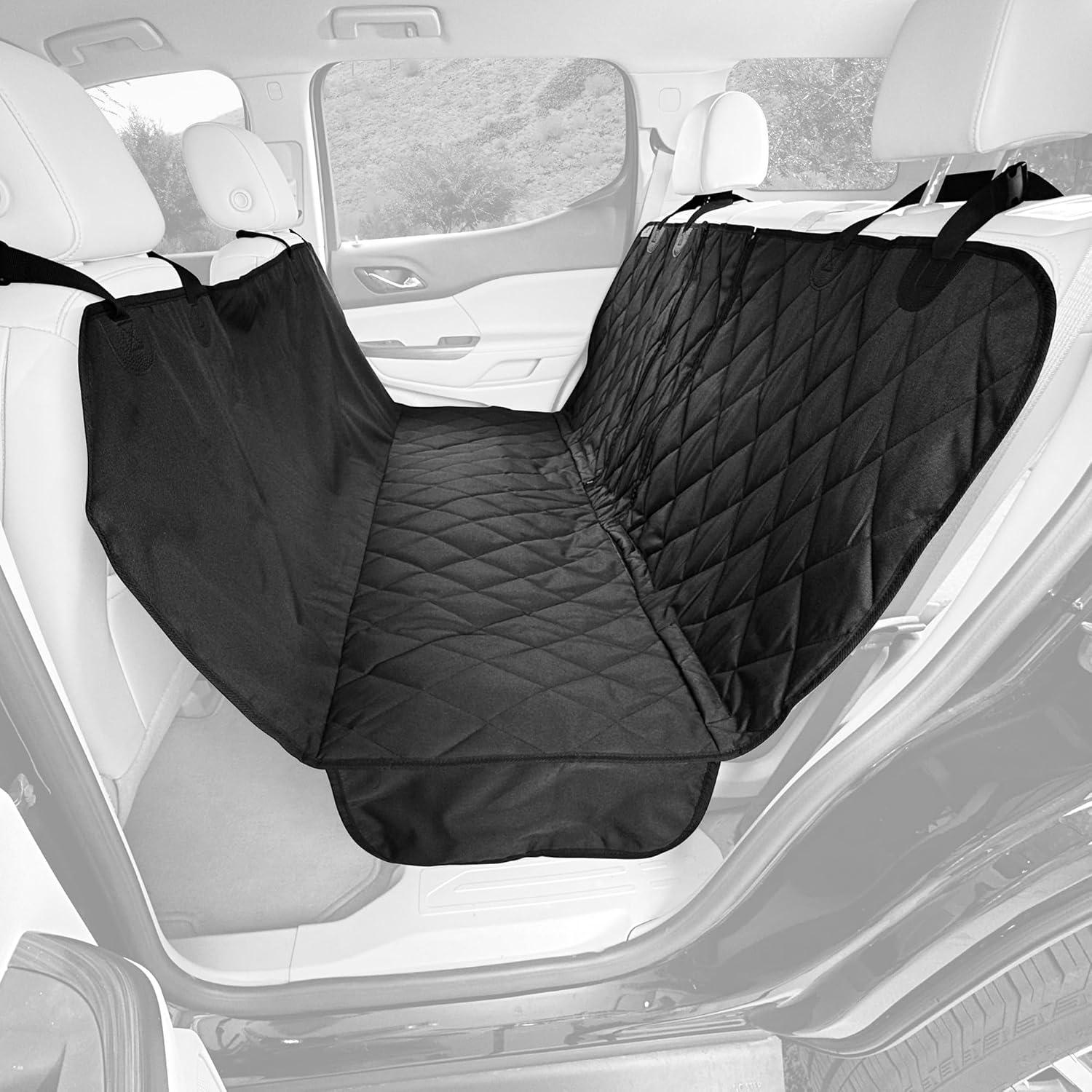 4Knines Rear Seat Cover for Fold Down Seats with Hammock Regular Black