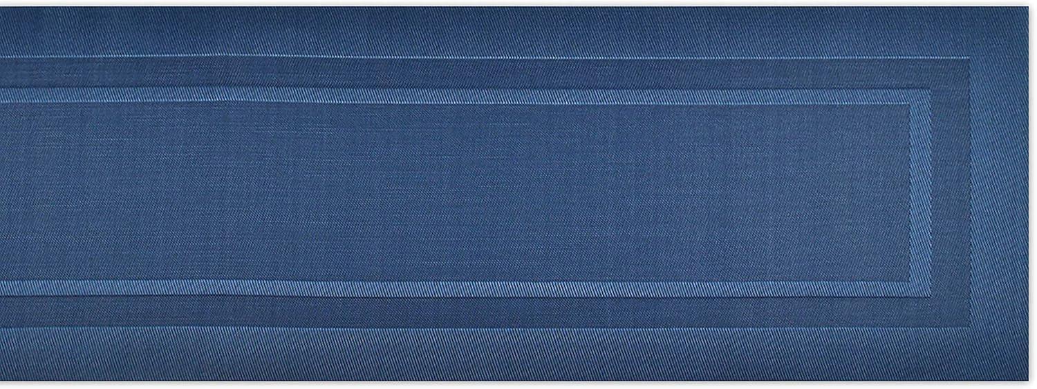 DII 14x72" Modern PVC Polyester Doubleframe Table Runner in Nautical Blue