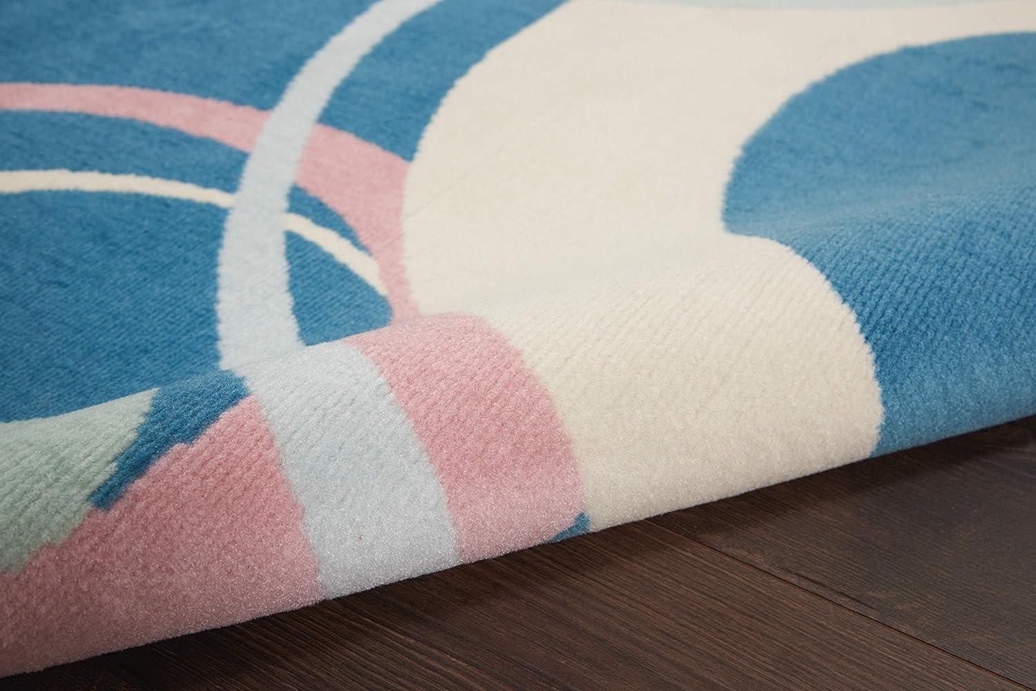 Nourison Grafix 6'X9' (6' x 9') Blue Multi Colored Area Rug Retro Contemporary Geometric by Nourison