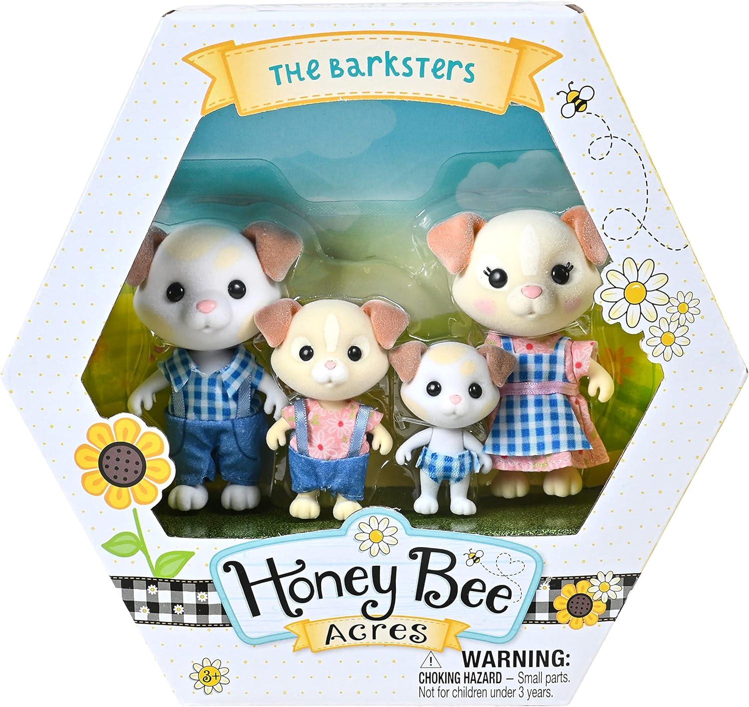 Honey Bee Acres The Barksters Dog Family, 4 Miniature Doll Figures, Children Ages 3+