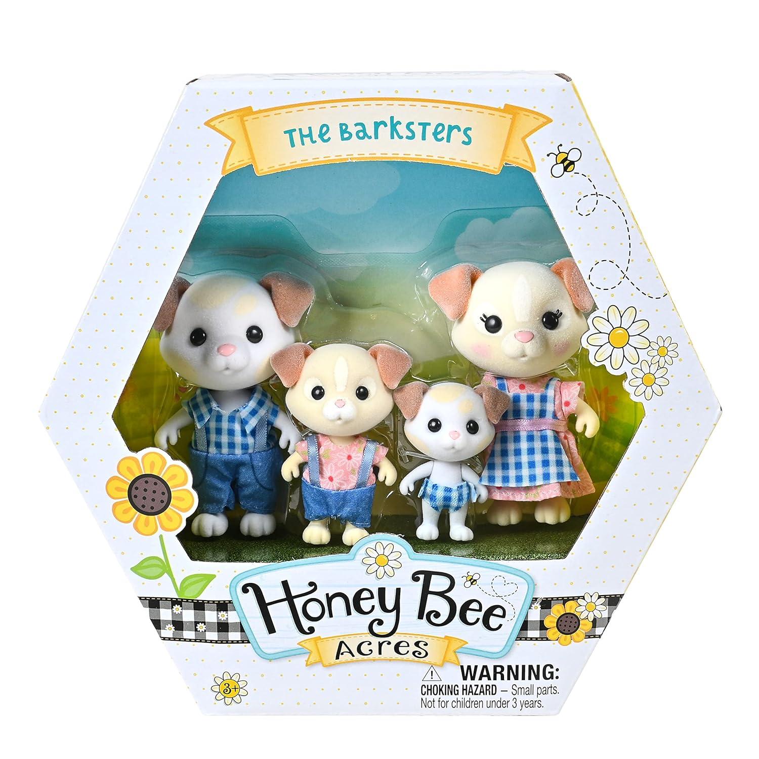 Honey Bee Acres The Barksters Dog Family, 4 Miniature Doll Figures, Children Ages 3+