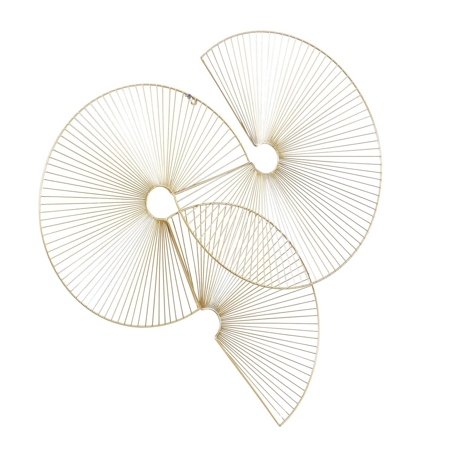 CosmoLiving by Cosmopolitan Gold Metal Half Moon Sunburst Wall Decor