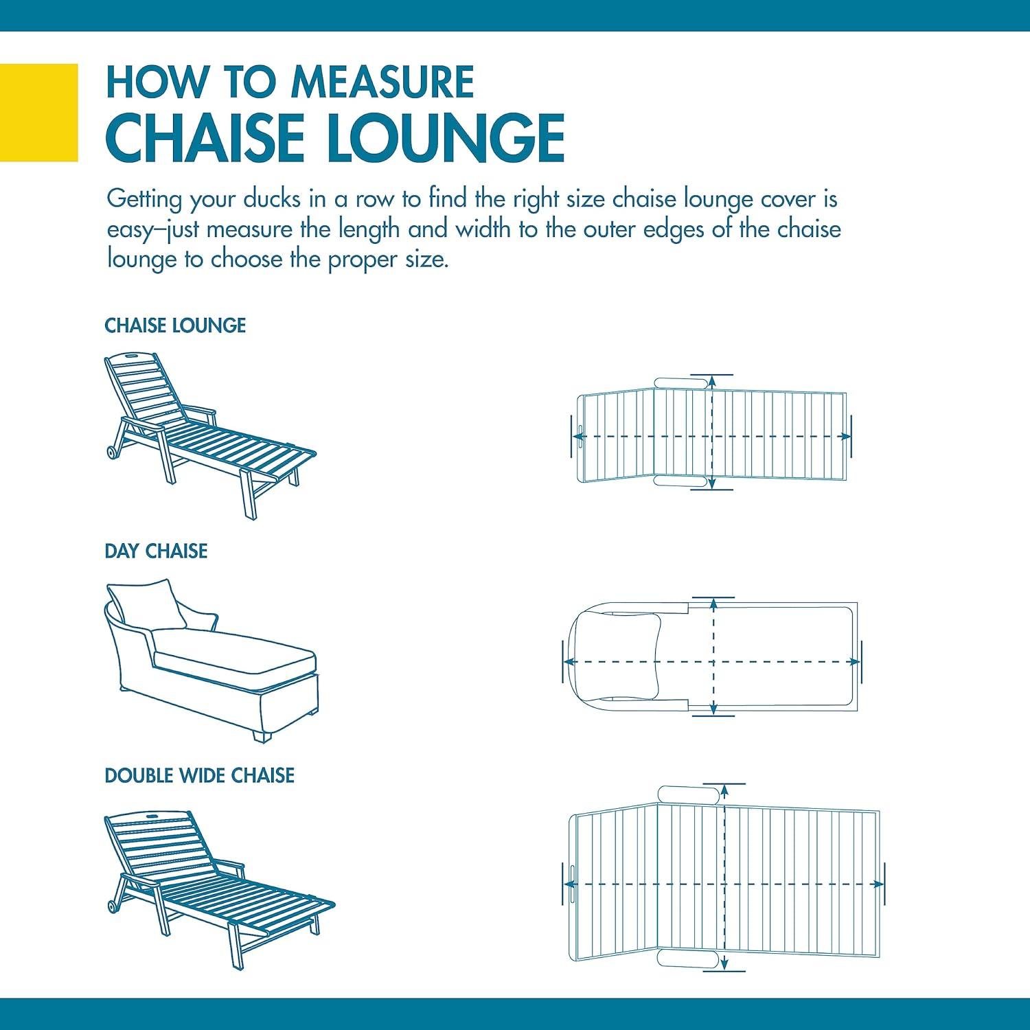 Duck Covers Ultimate Waterproof 82 Inch Double Wide Patio Chaise Lounge Chair Cover, Patio Furniture Covers
