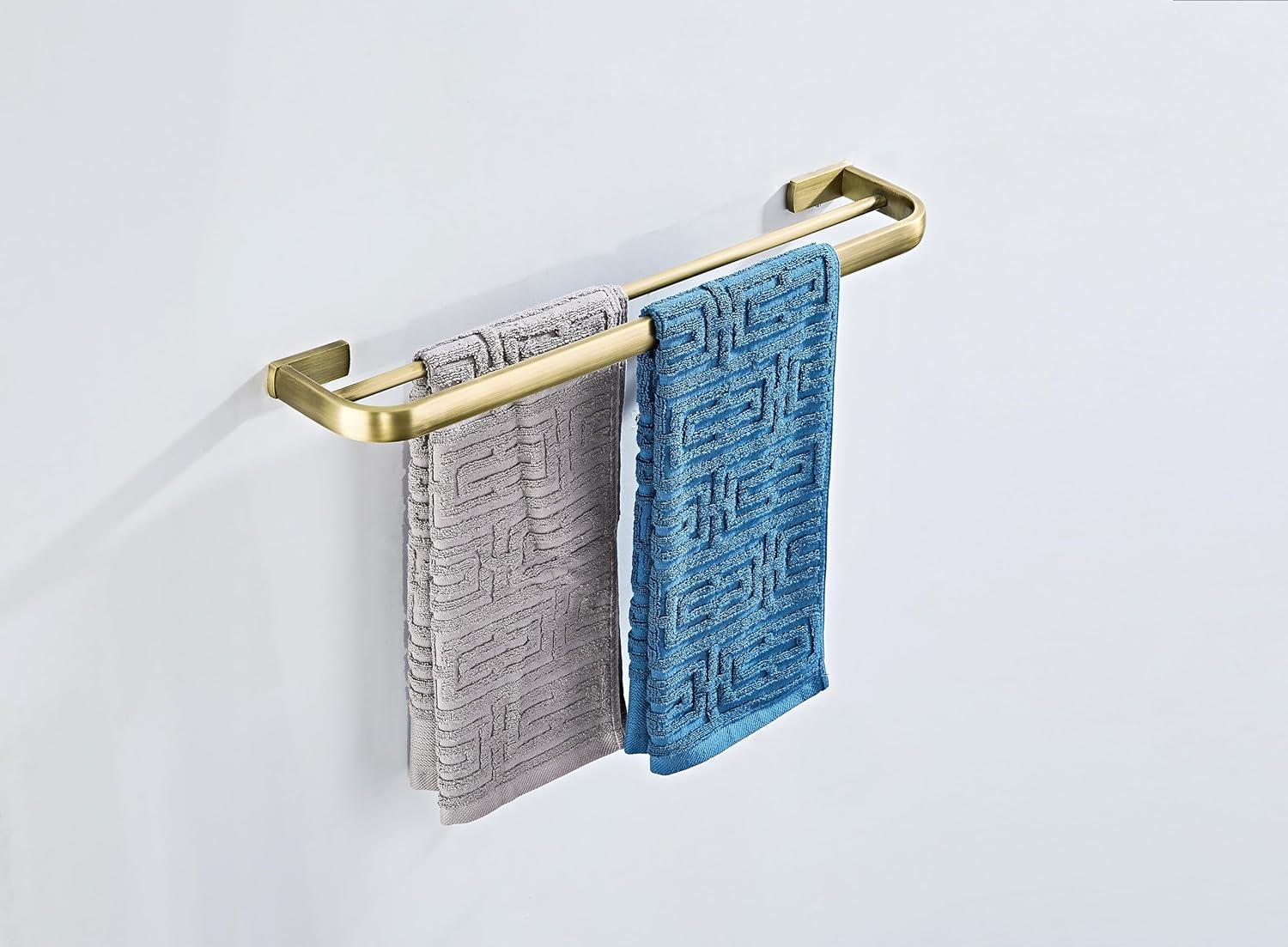 Brushed Bronze Double Layer Brass Wall Mounted Towel Rail