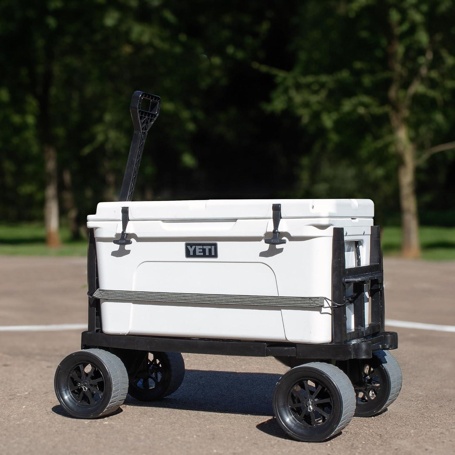 Mighty Max Tank® Outdoor Heavy-Duty Cooler Cart Kit, Includes Durable Bungee Cords and 8-Inch Wheels,