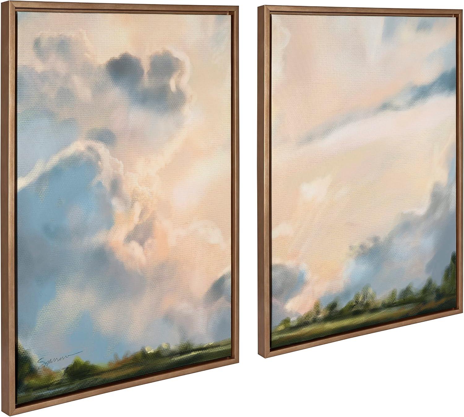 Sylvie Clouds Framed Canvas Set by Mary Sparrow