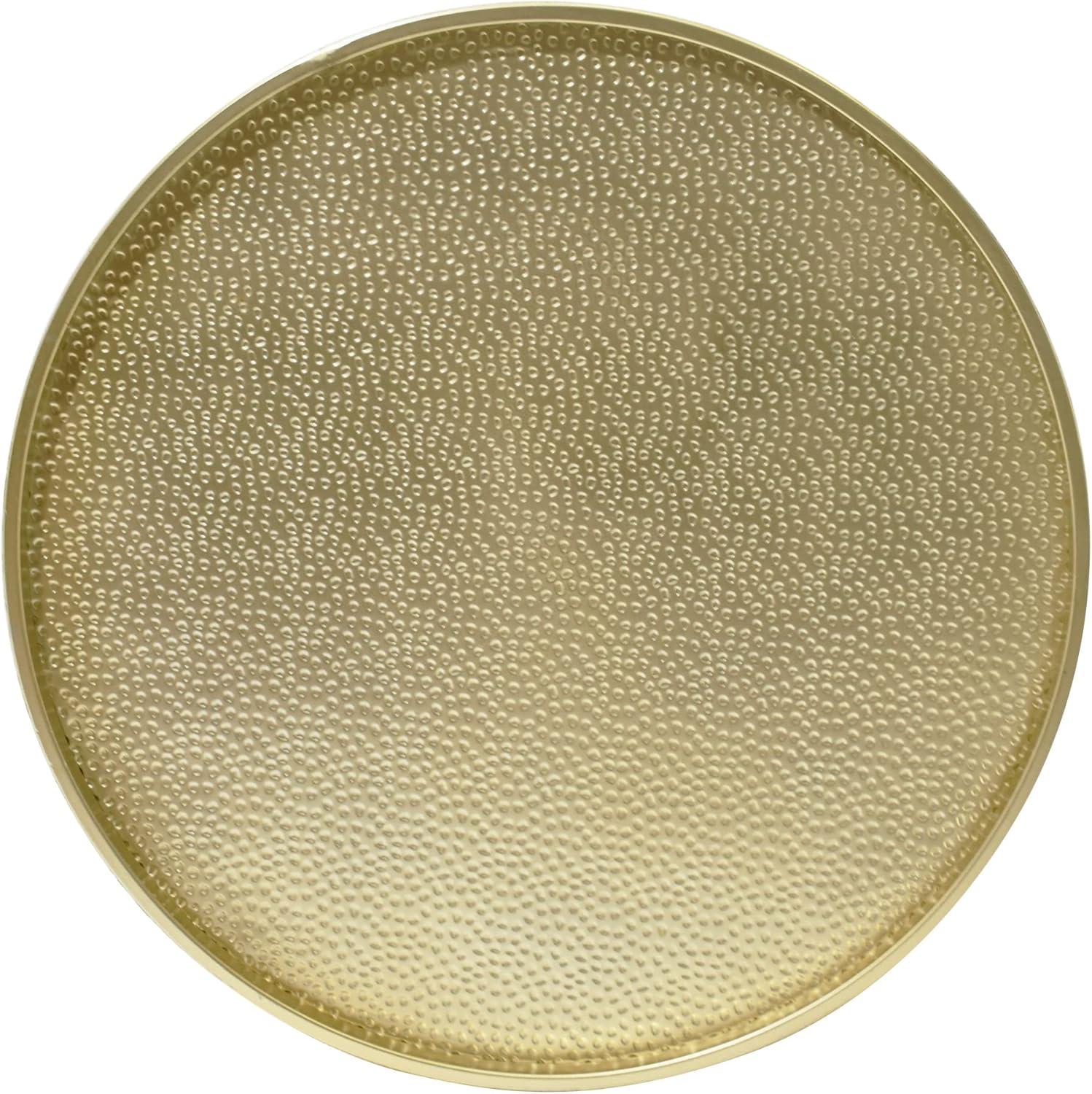 Braeburn Modern Round Coffee Table Gold - Christopher Knight Home: Hammered Iron, No Assembly Required