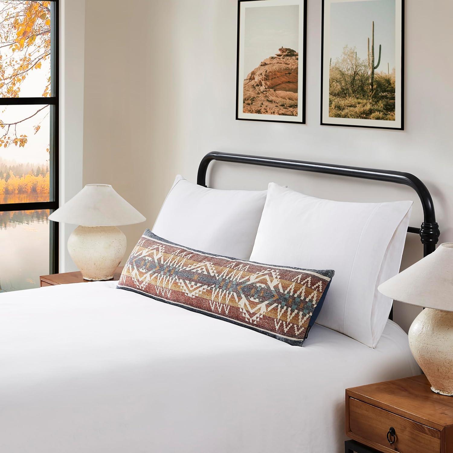 Beacon Rock Patterned Cotton and Polyester Bolster Pillow