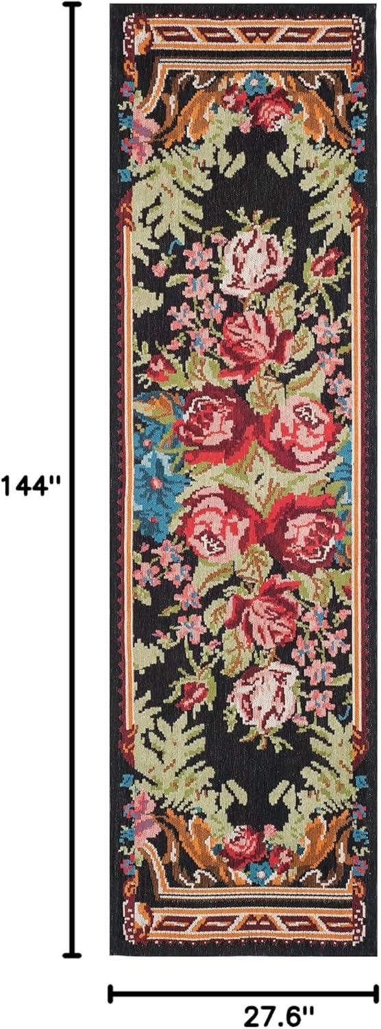 Classic Vintage CLV301 Power Loomed Runner Rug - Black/Multi - 2'3"x12' - Safavieh.
