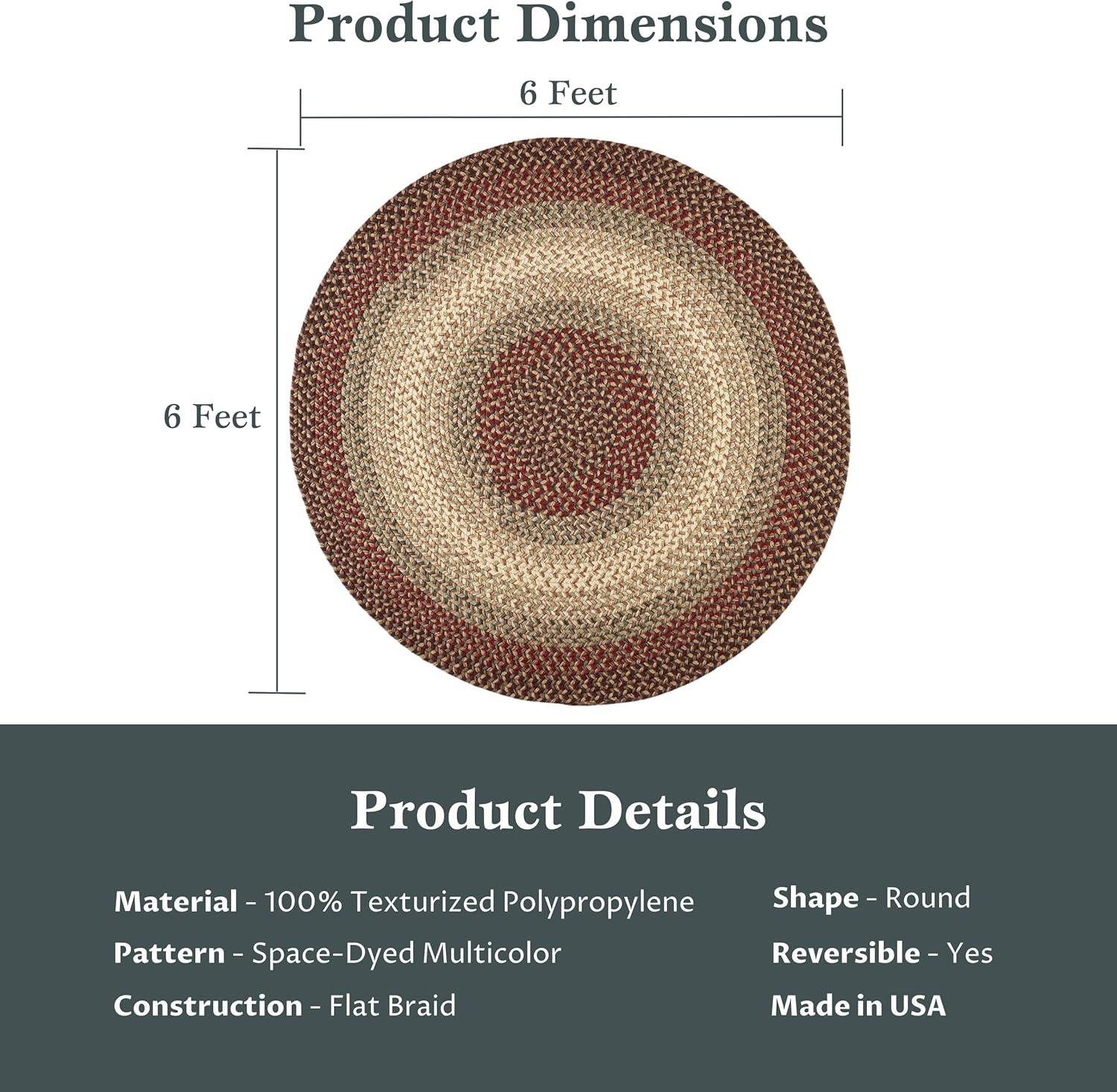 Rhody Rug  Easy Living 6' Round Rug Spanish Red