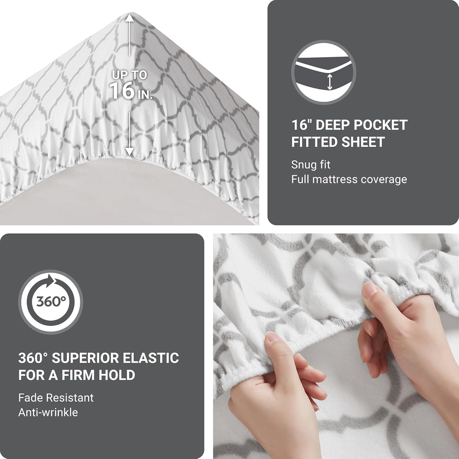 Madison Park Micro Fleece Sheet Set