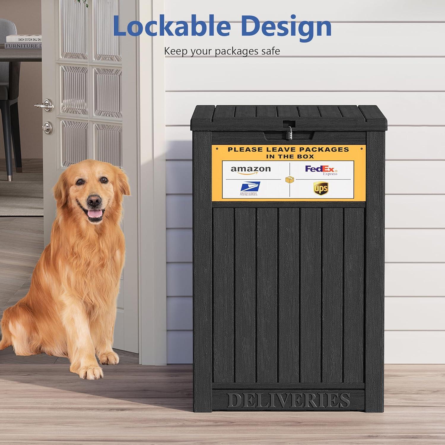 51 Gallon Outdoor Storage Box Delivery Letter Package Parcel Lock Mailbox Resin