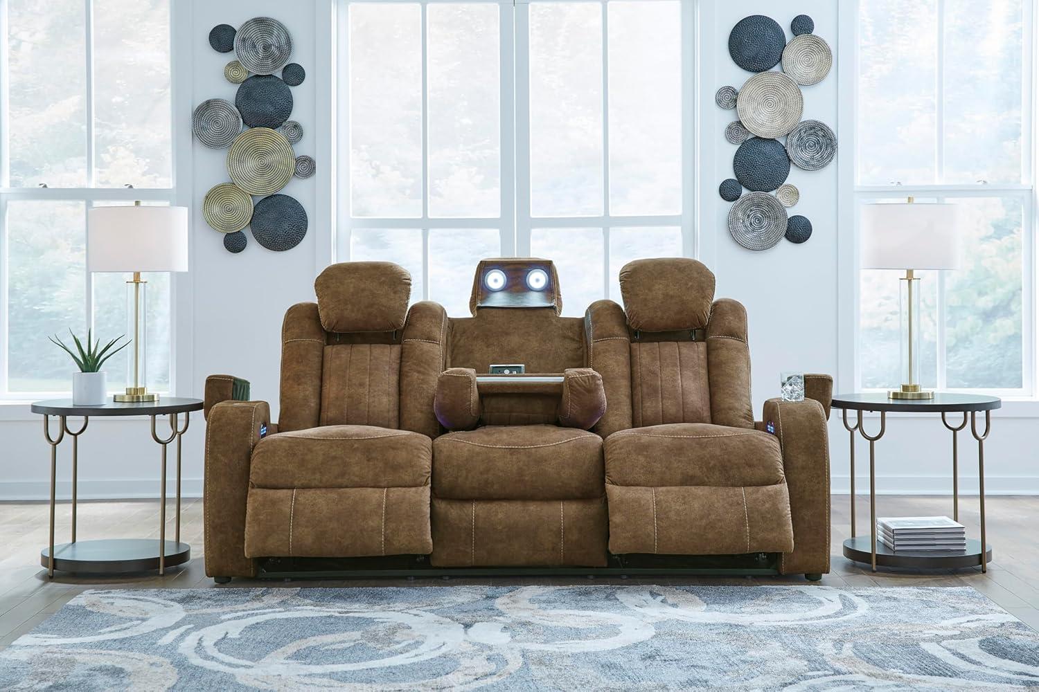 Signature Design by Ashley Wolfridge Brown Power Reclining Sofa