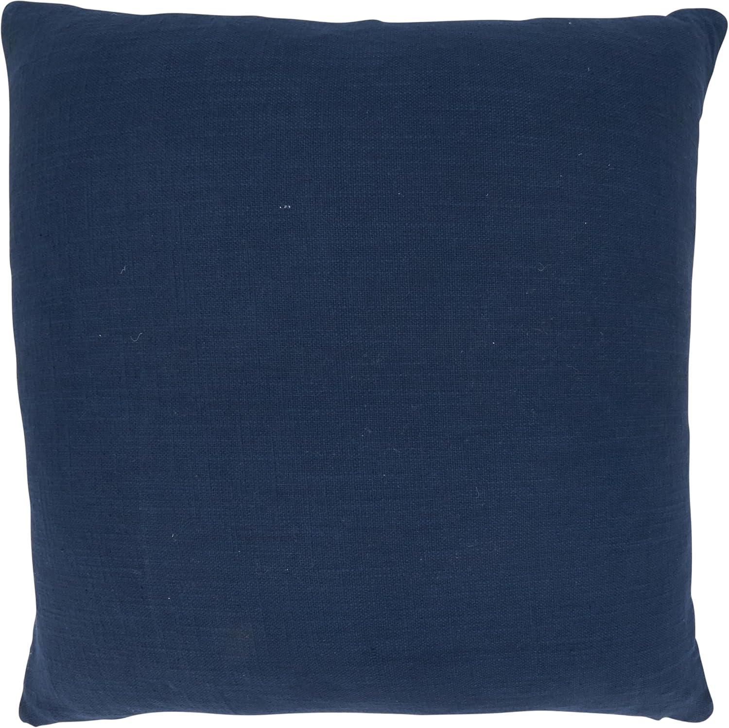 Aqua and Navy Geometric Cotton Throw Pillow Cover 20"