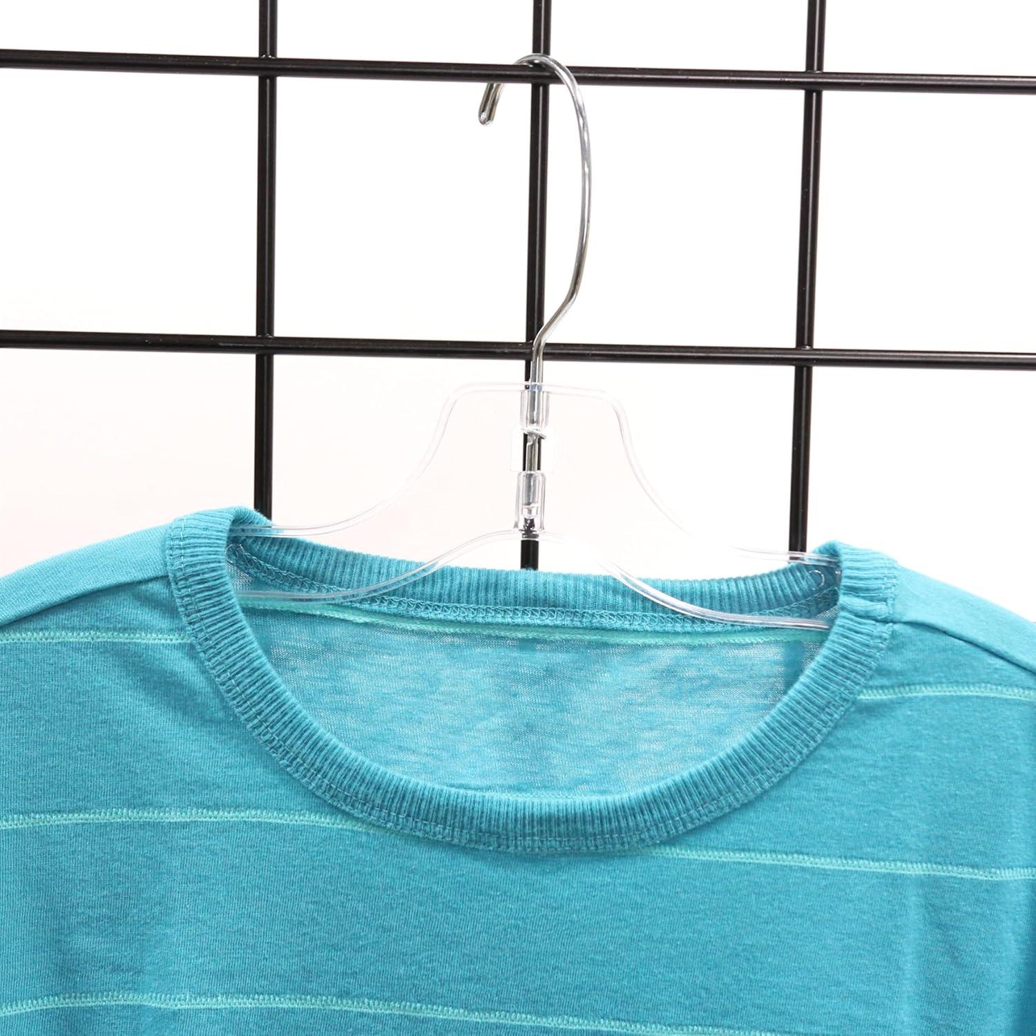 14 Inch Clear Plastic Junior Dress Hangers with Chrome Hook