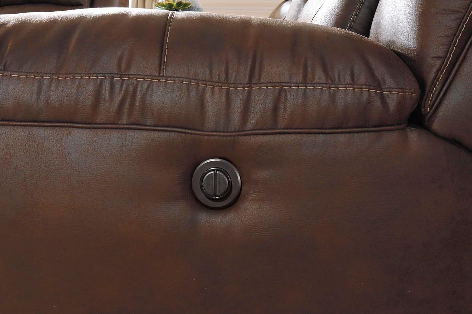 Signature Design by Ashley Stoneland Reclining Sofa in Chocolate
