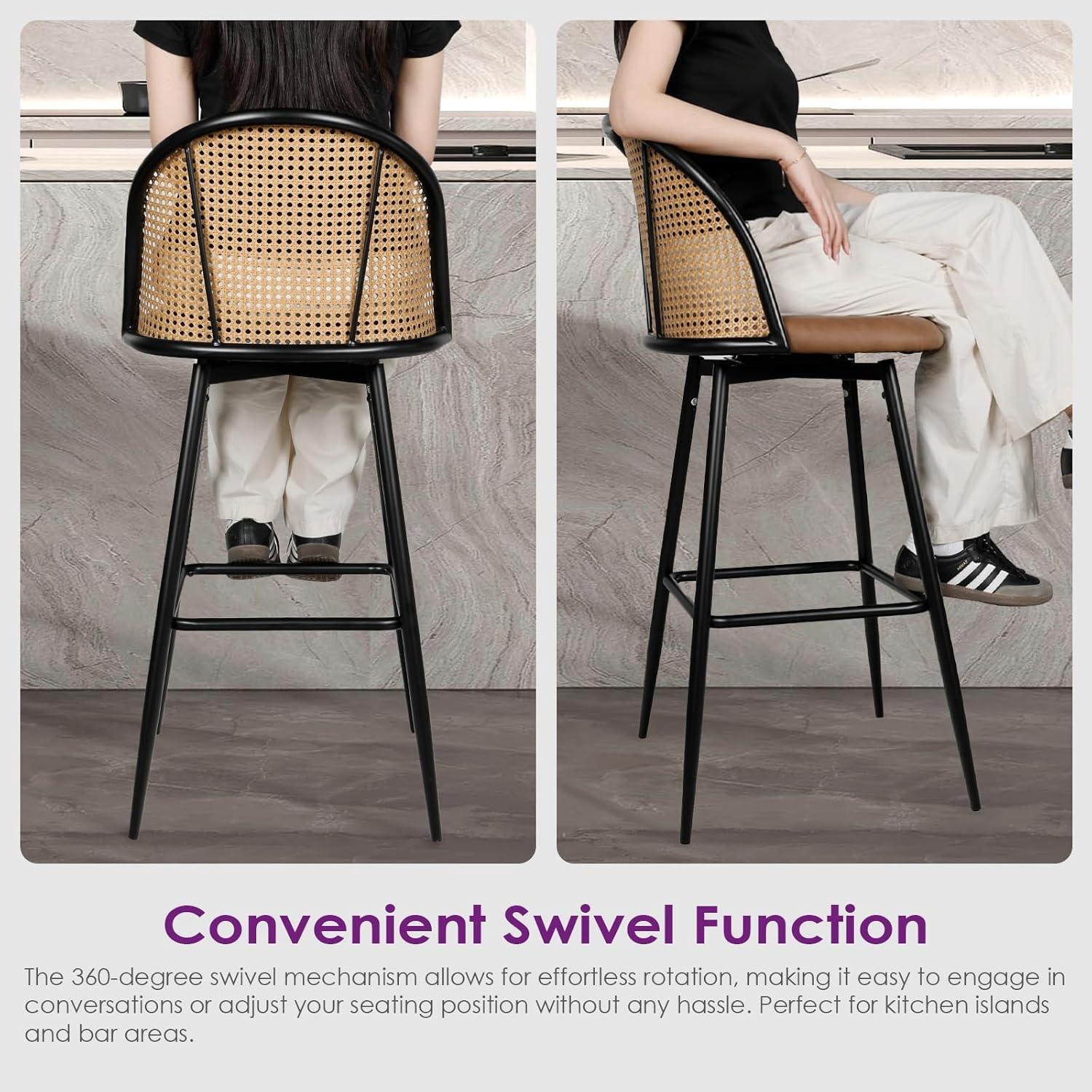 Upholstered Swivel Bar & Counter Stool (Set Of 2)