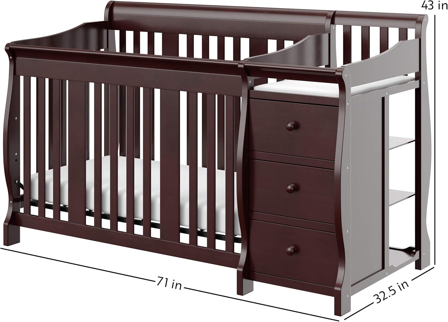 Storkcraft Portofino 5-in-1 Convertible Baby Crib and Changer, Espresso