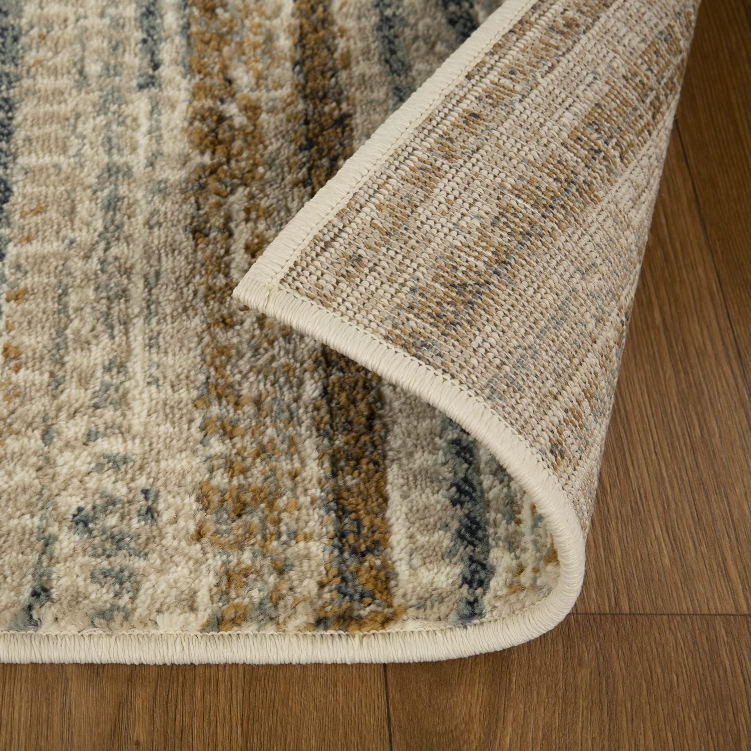 Modern Abstract Area Rug in Gold