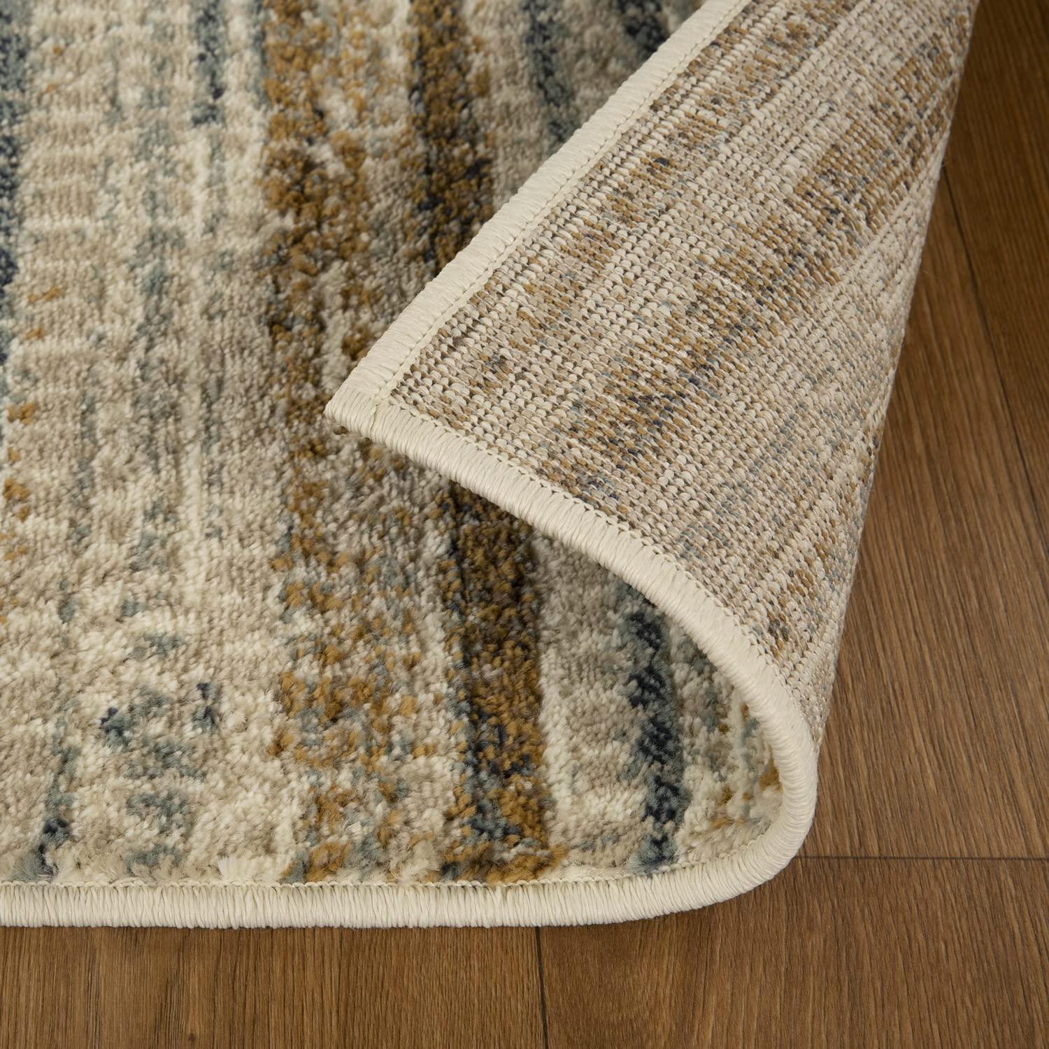 Modern Abstract Area Rug in Gold