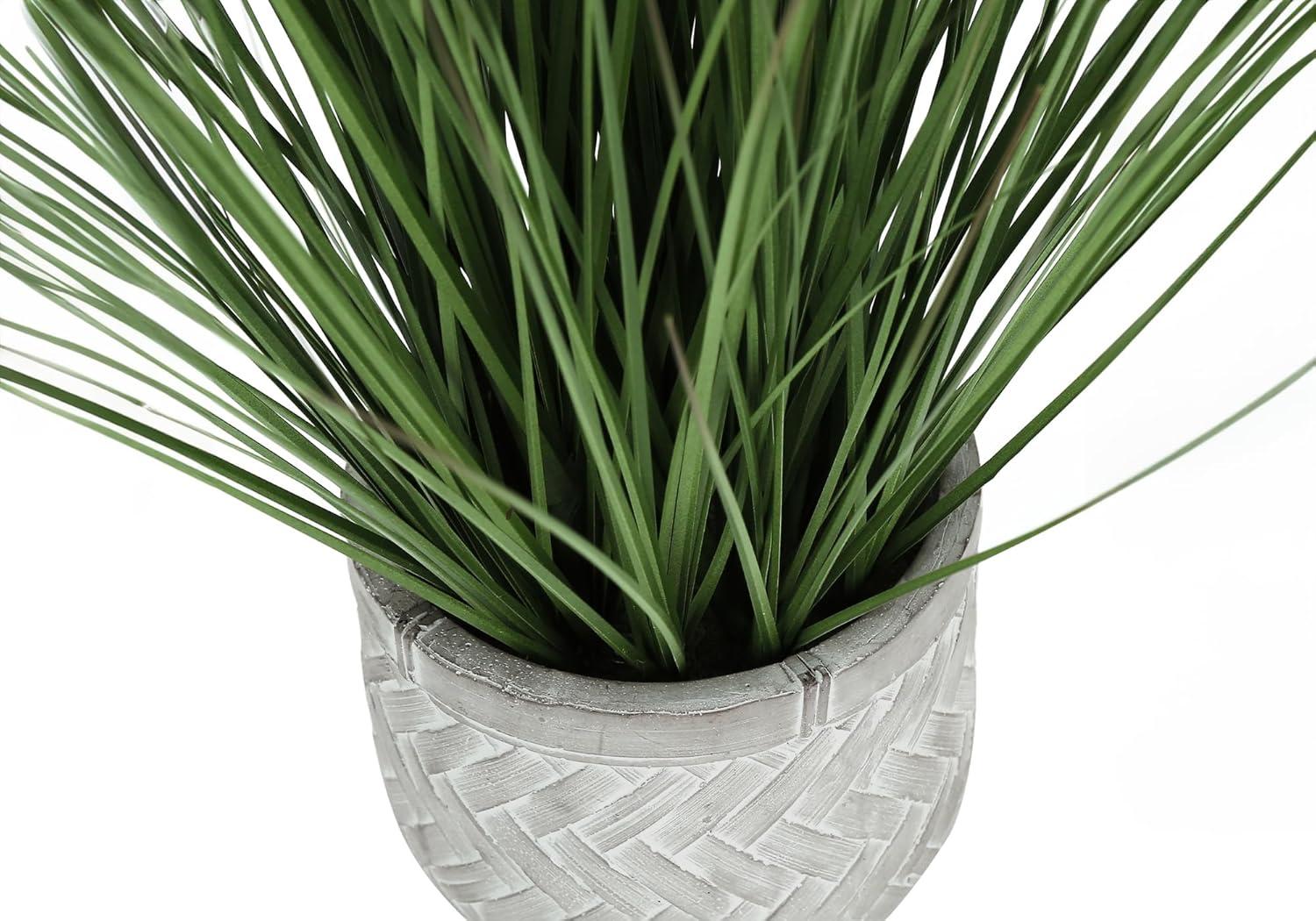 Monarch Specialties Artificial Plant 21 inch Tall Grass Indoor Faux Fake Table Greenery Potted Real Touch Decorative Green Grass White Pot