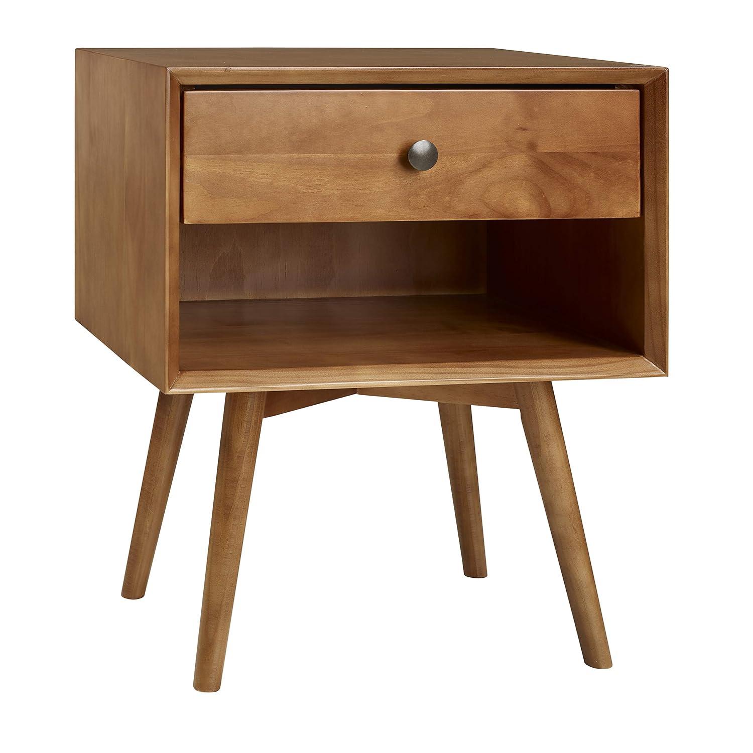 Walker Edison Mid Century Caramel Solid Wood Nightstand