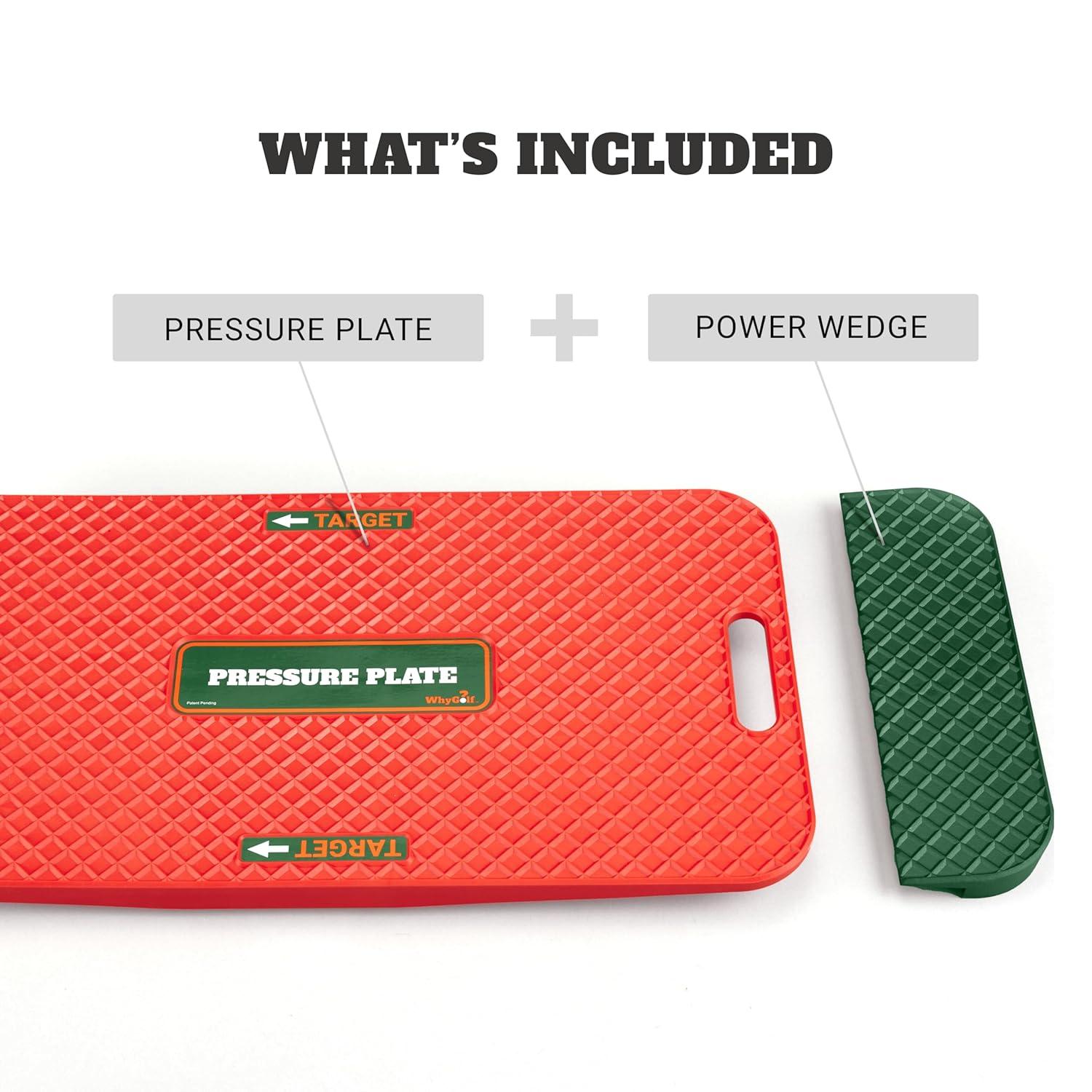 WHYGOLF Swing Trainer Pressure Plate with Power Wedge – Improve Weight Shift, Balance & Accuracy – Golf Training Aid for Increased Power & Control – Teaching Tool for Club Practice & Drills