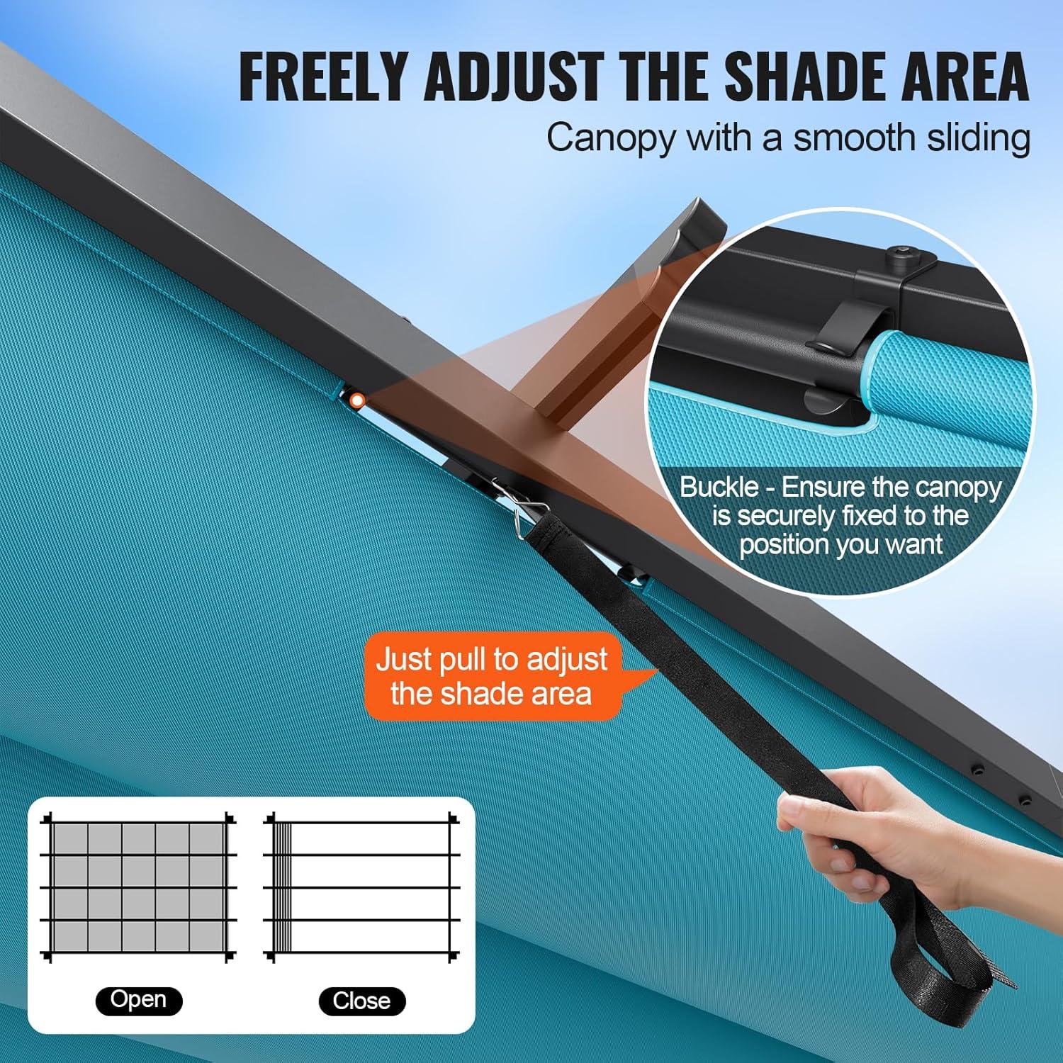 VEVOR 10'x13' Outdoor Retractable Pergola with Canopy, Aluminum Pergola with Retractable Canopy, Modern Pergola with Sun Shade Canopy, Bule